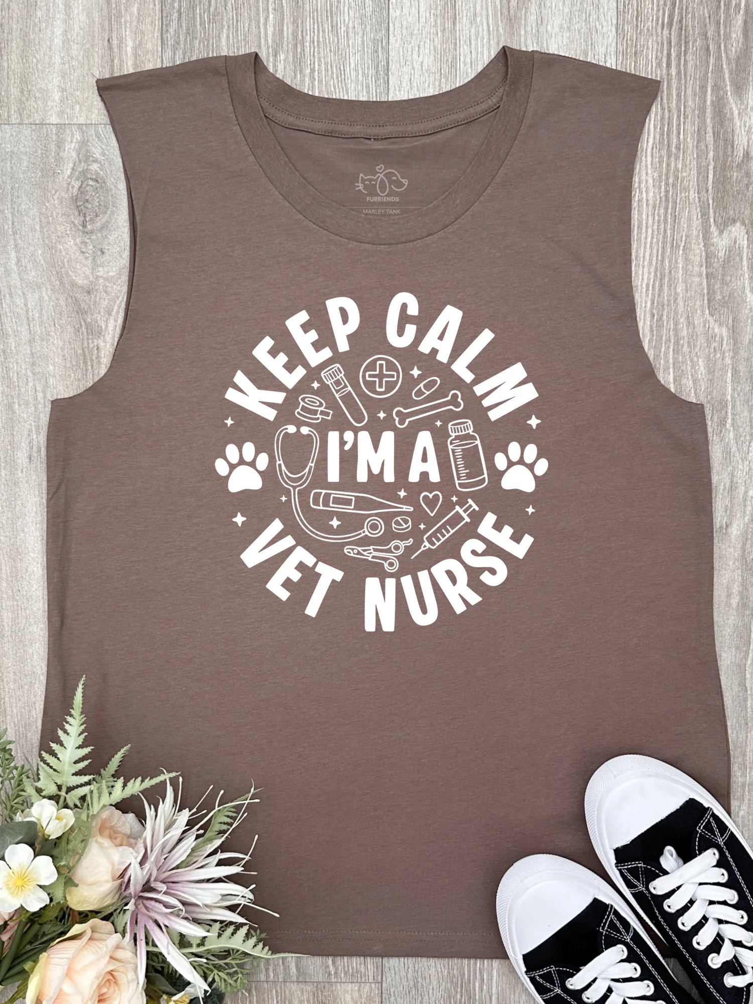 Keep Calm I'm A Vet Nurse Marley Tank - Image 4