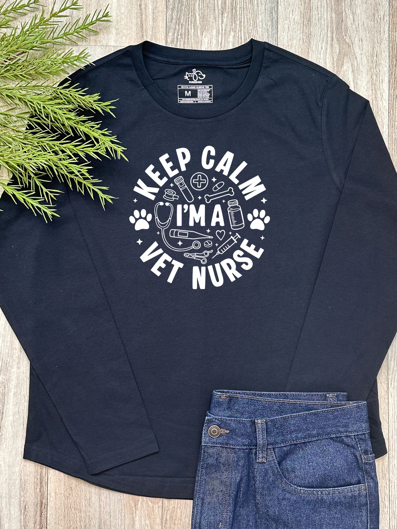 Keep Calm I'm A Vet Nurse Olivia Long Sleeve Tee - Image 3