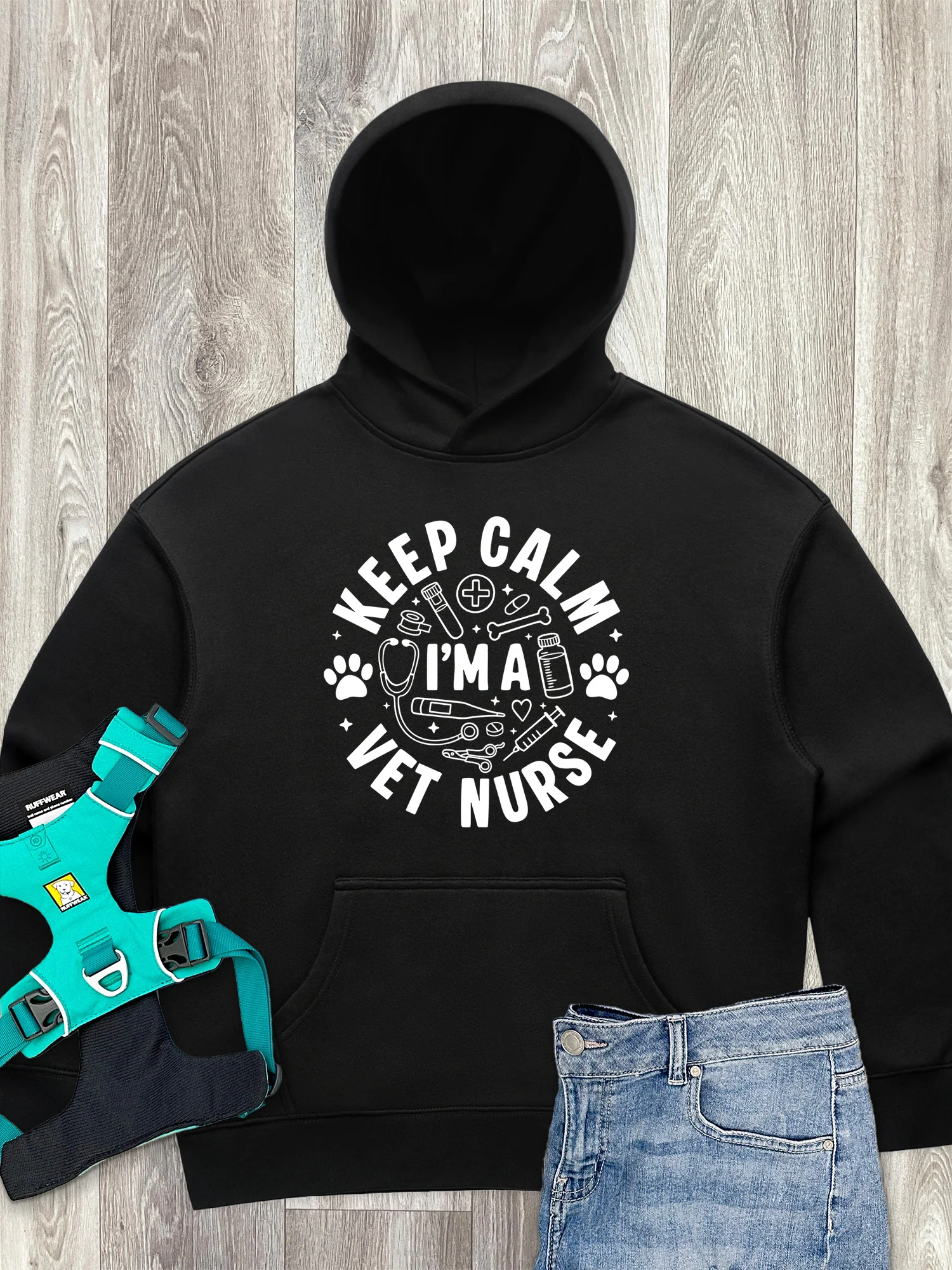 Keep Calm I'm A Vet Nurse Women's Comfort Hood - Image 3