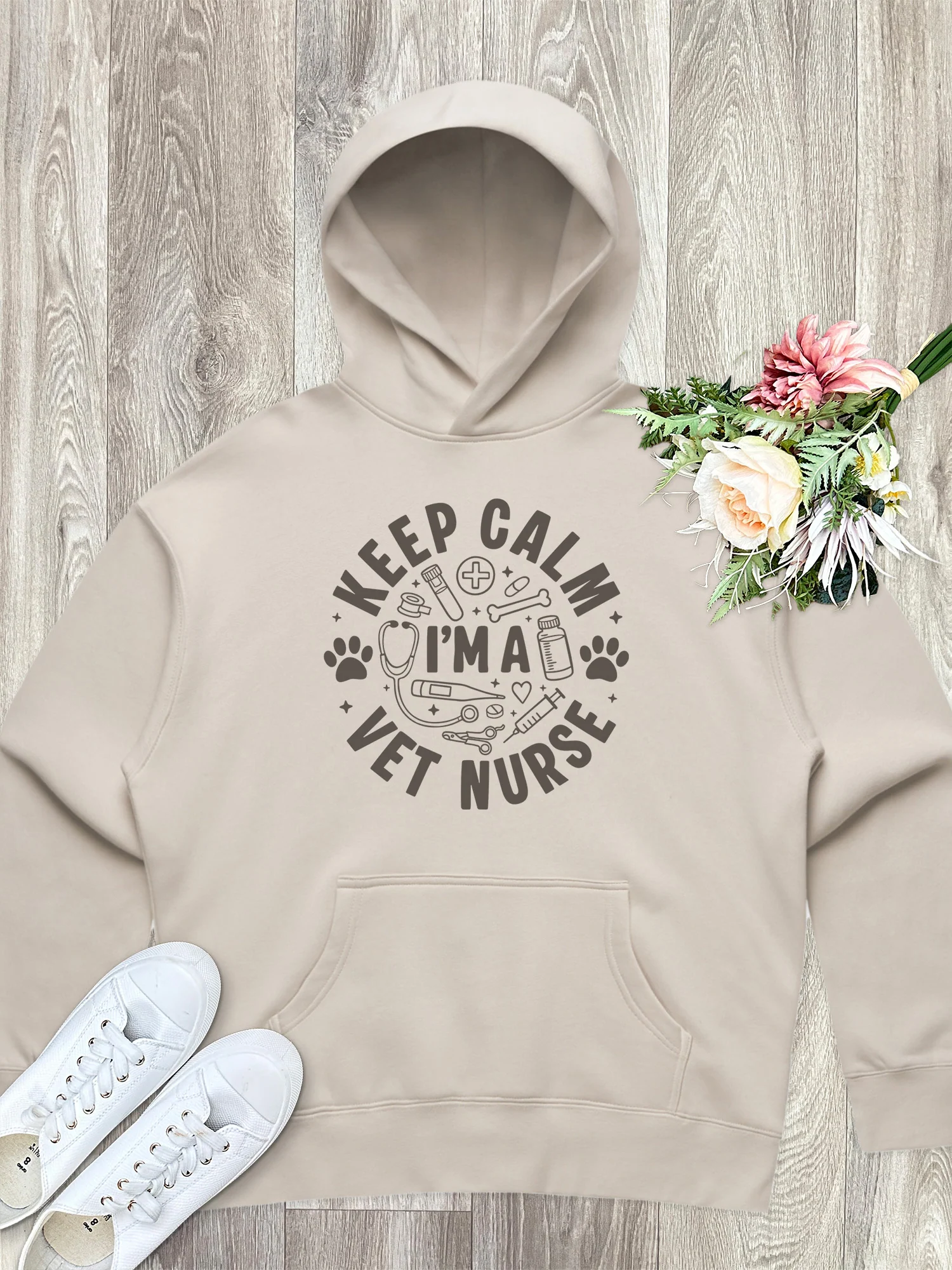 Keep Calm I'm A Vet Nurse Women's Comfort Hood - Image 5