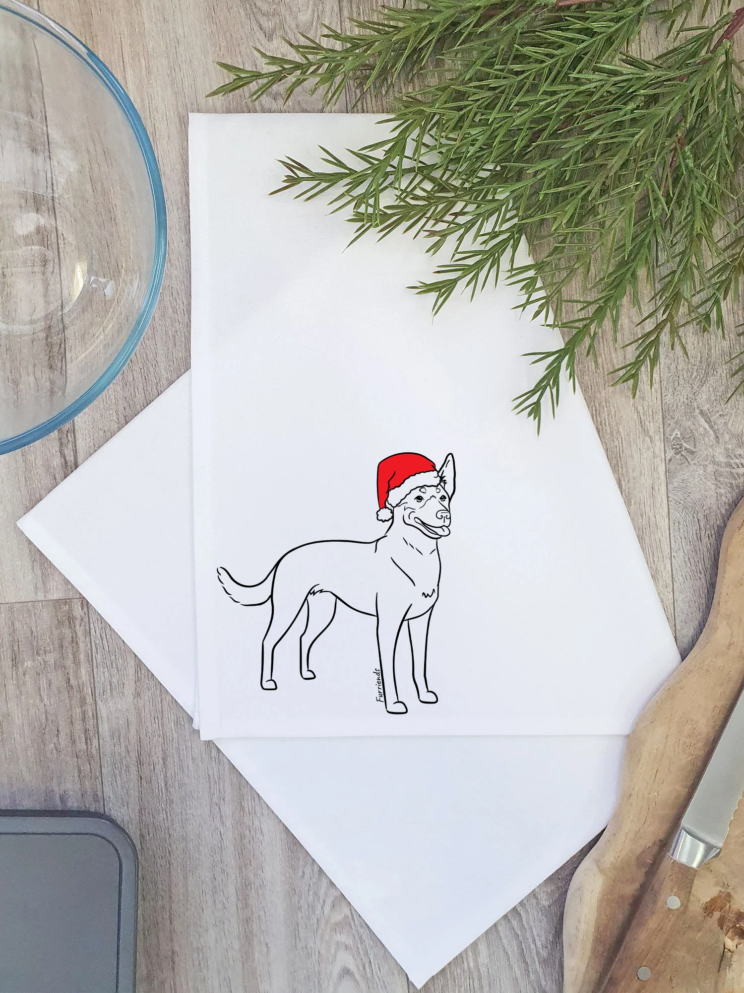 Kelpie Christmas Edition Tea Towel - Image 2