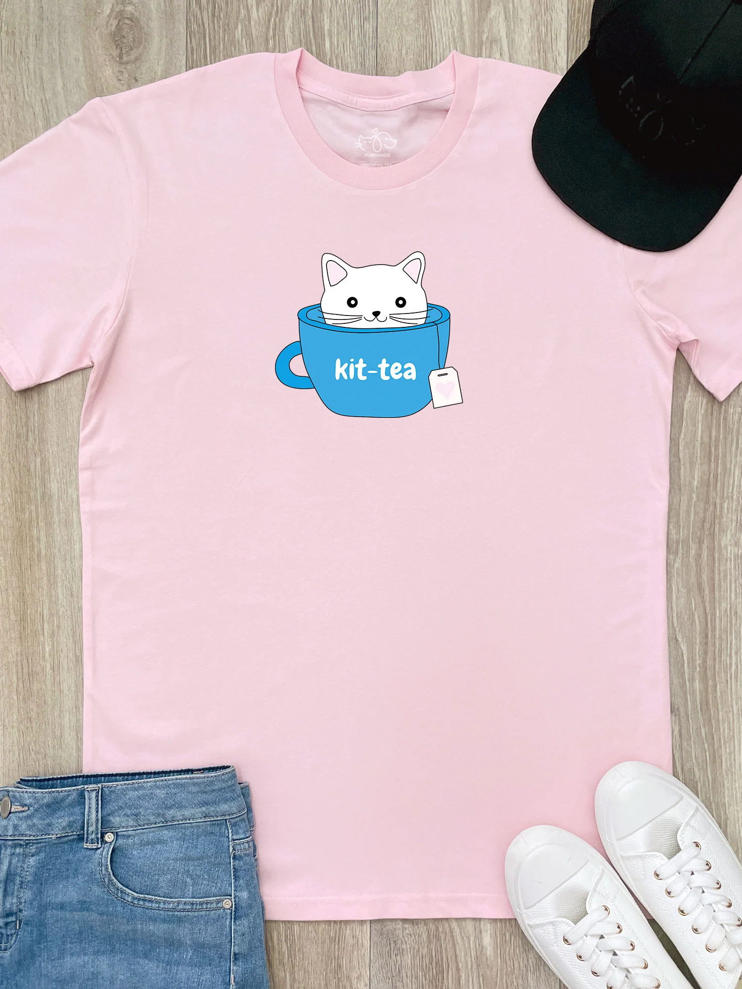 Kit-Tea Cat Essential Unisex Tee - Image 3