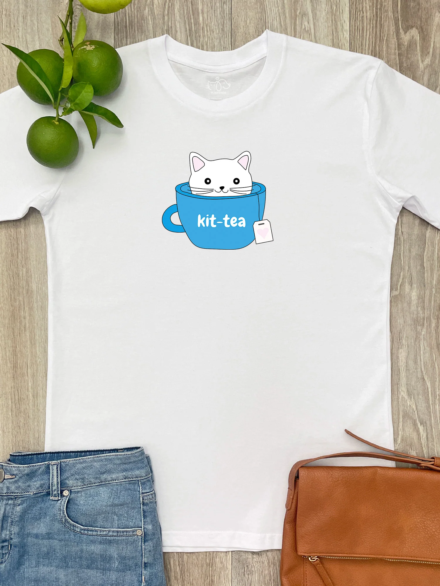 Kit-Tea Cat Essential Unisex Tee - Image 4