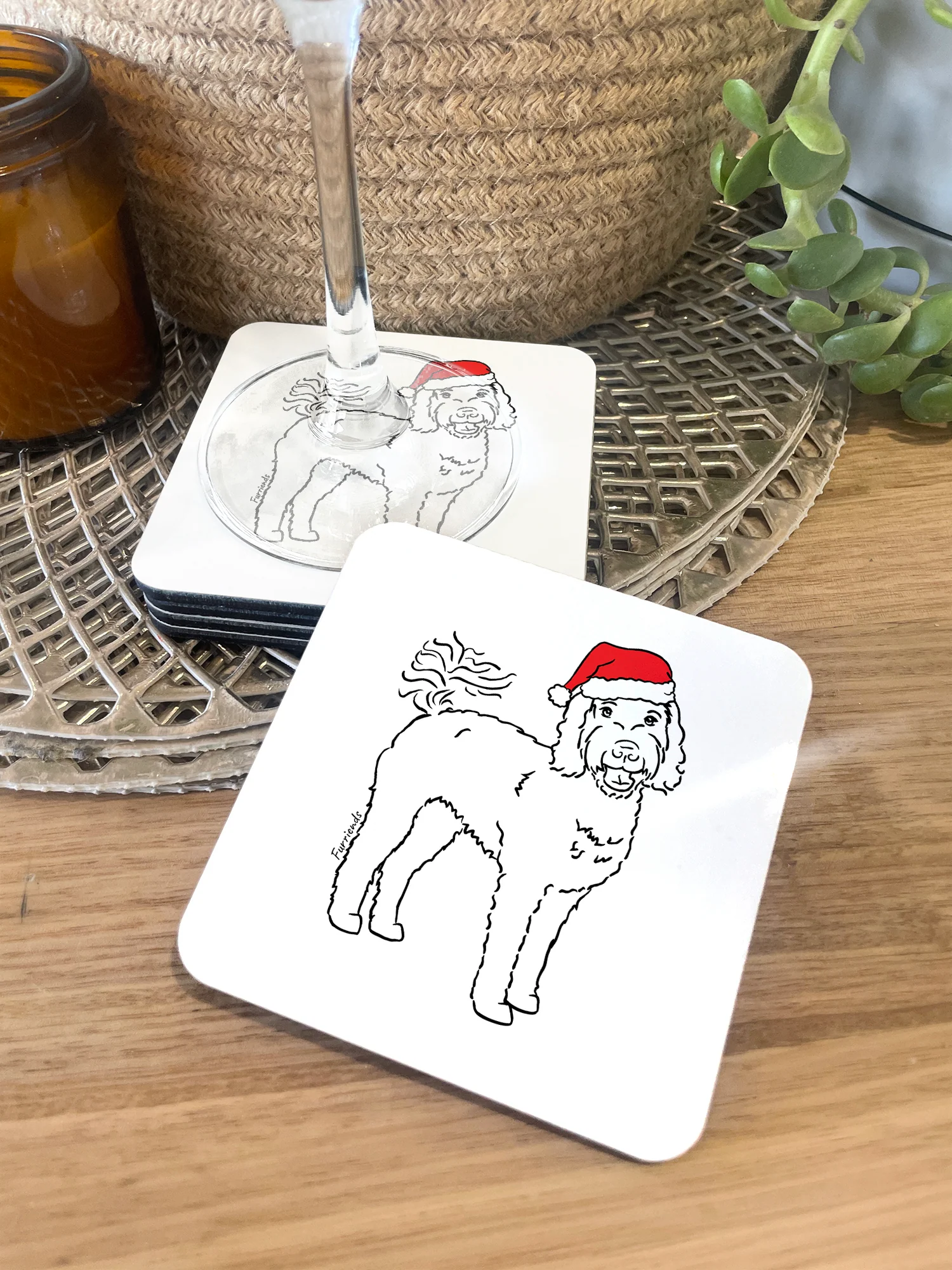 Labradoodle Christmas Edition Coaster - Image 2