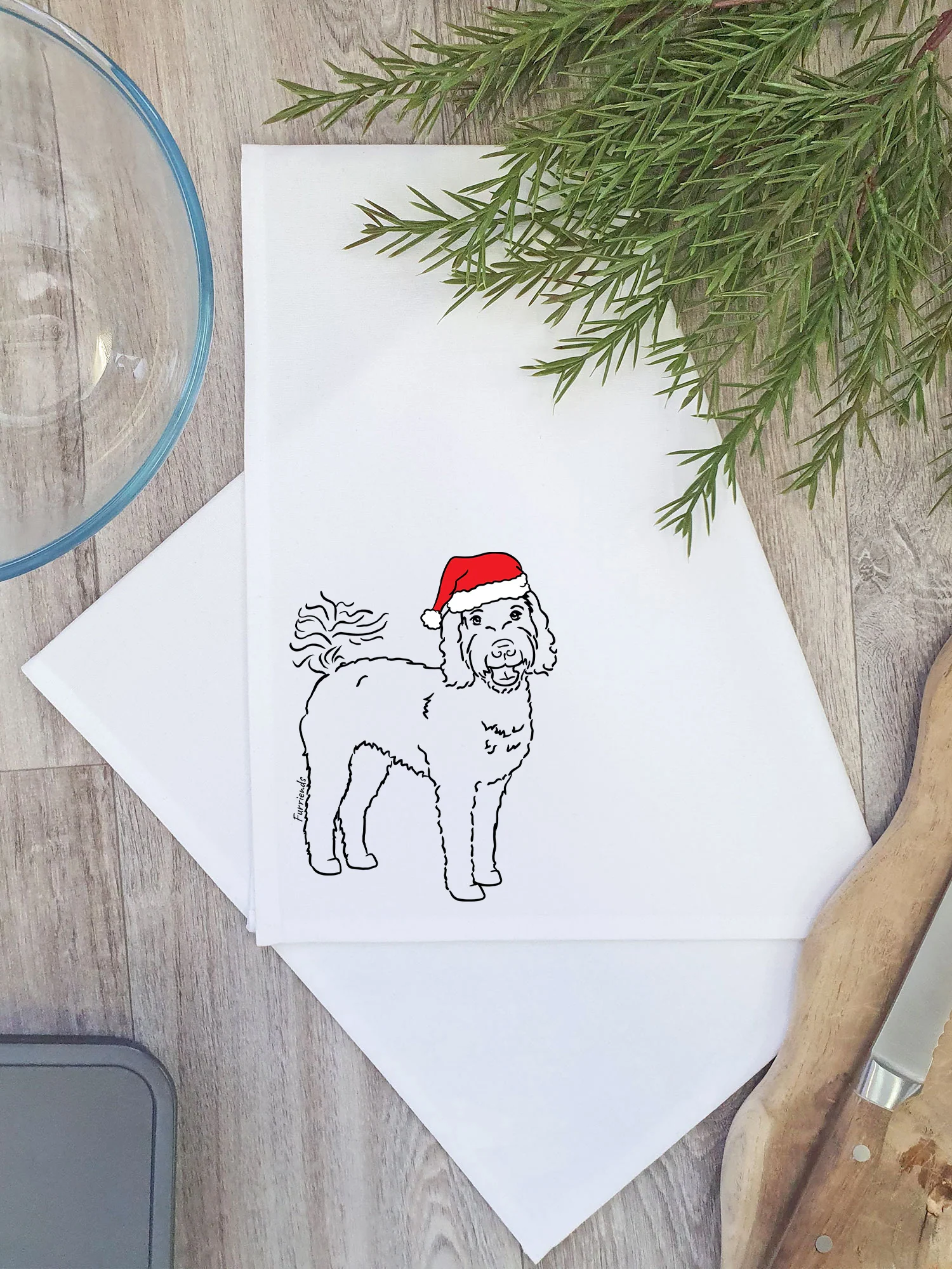 Labradoodle Christmas Edition Tea Towel - Image 3