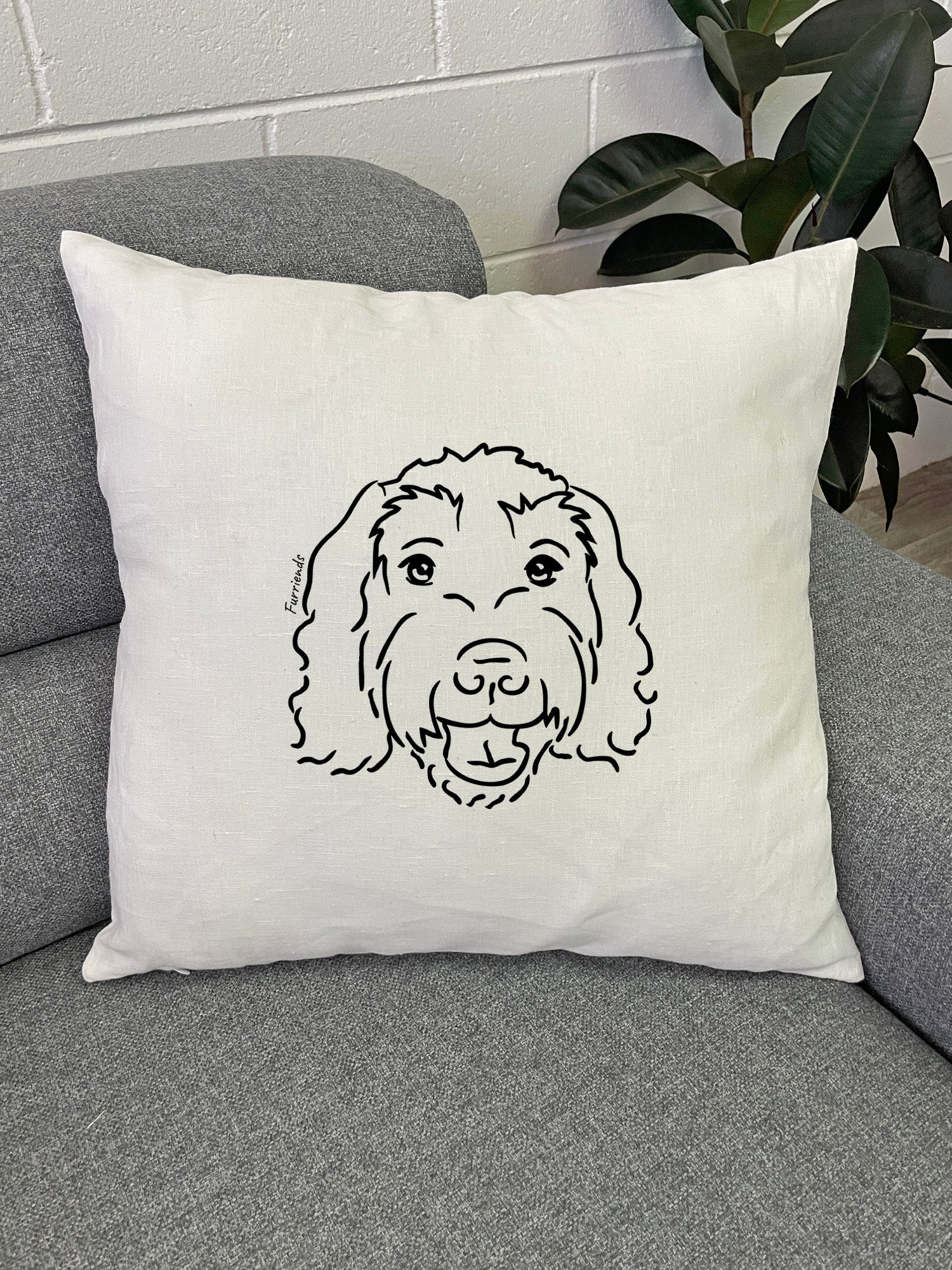 Labradoodle Linen Cushion Cover - Image 2