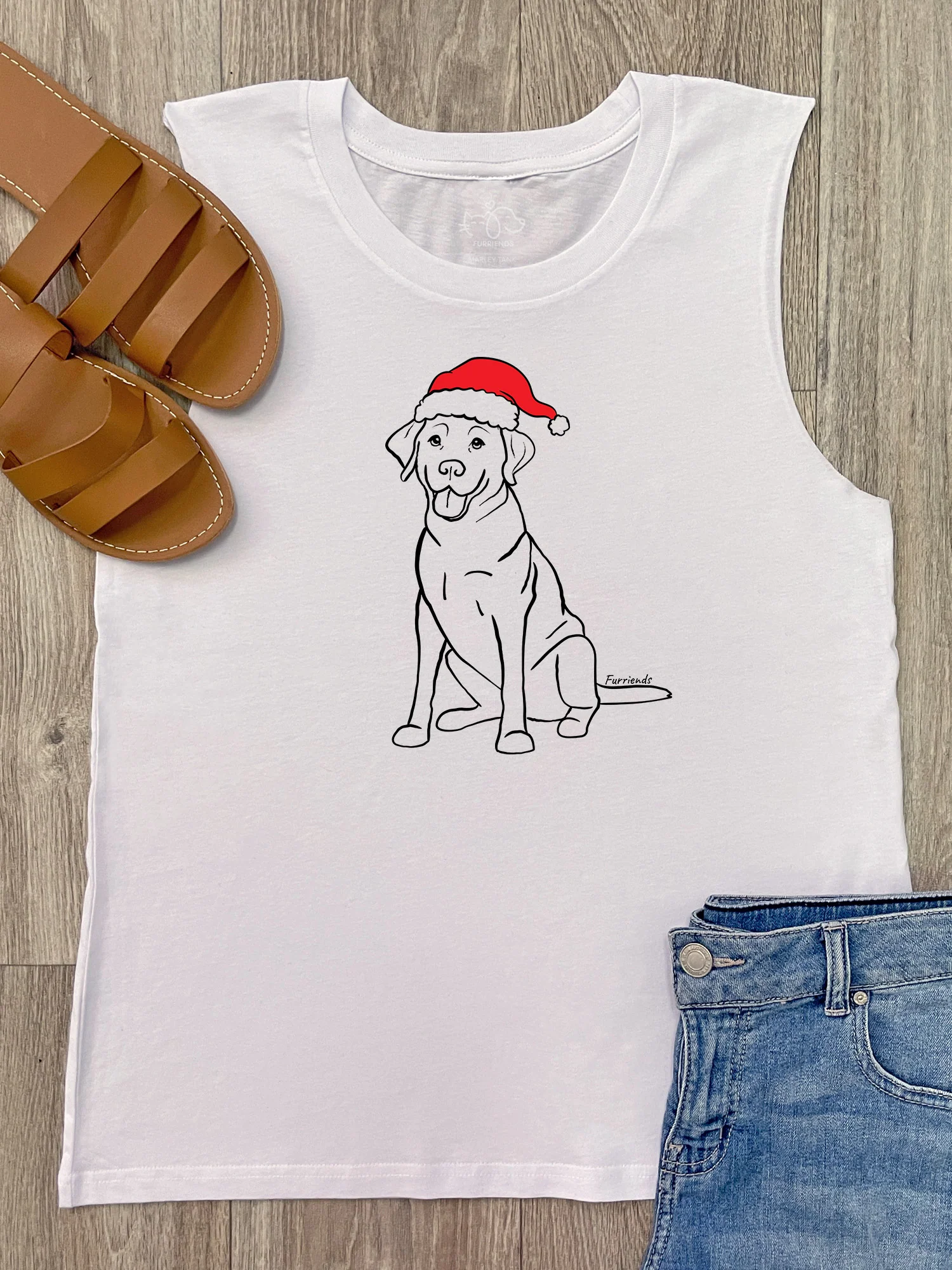 Labrador Christmas Edition Marley Tank - Image 2