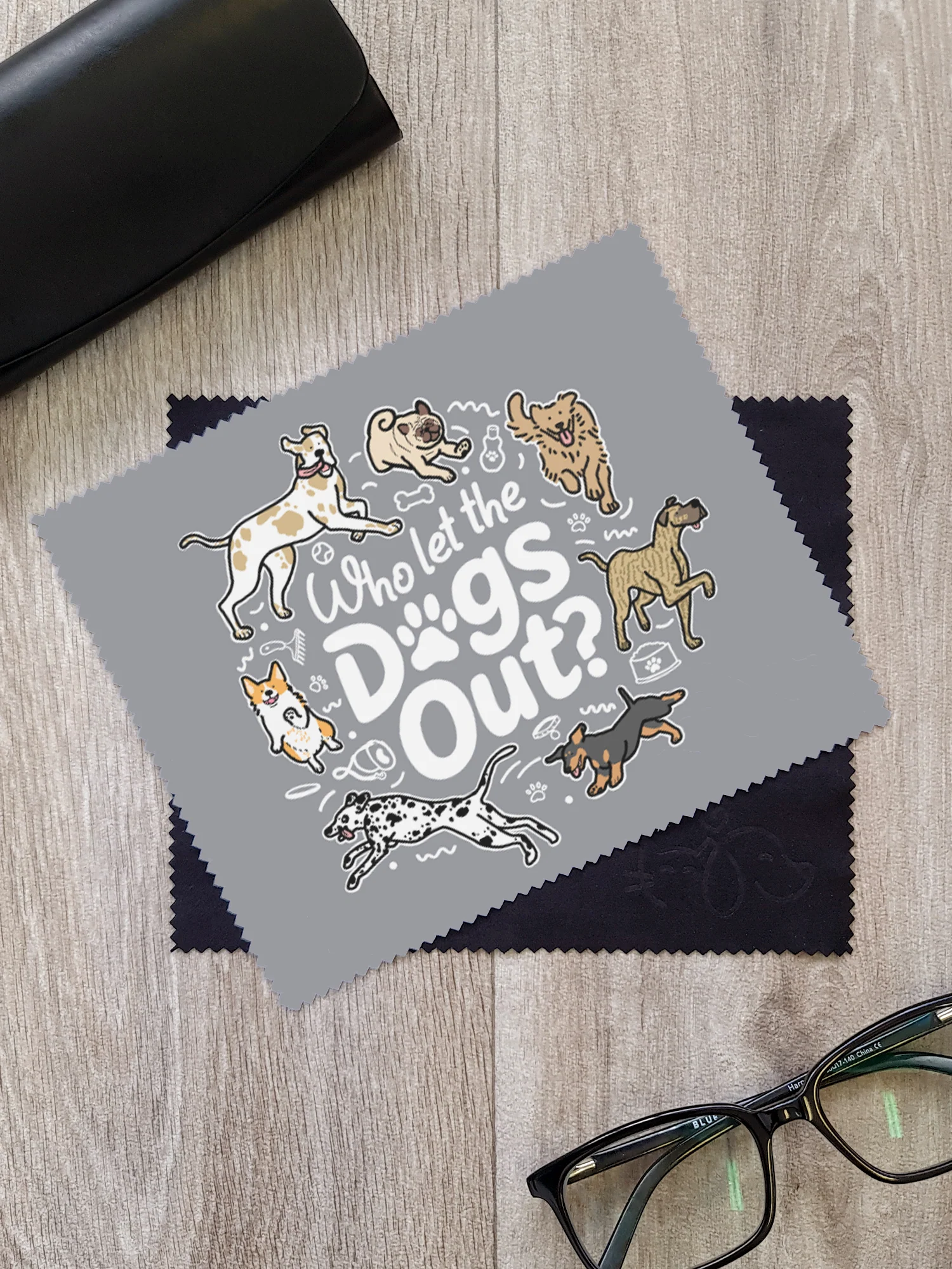 Who Let The Dogs Out? Microfibre Suede Glasses Cleaning Cloths (Twinpack) - Image 2