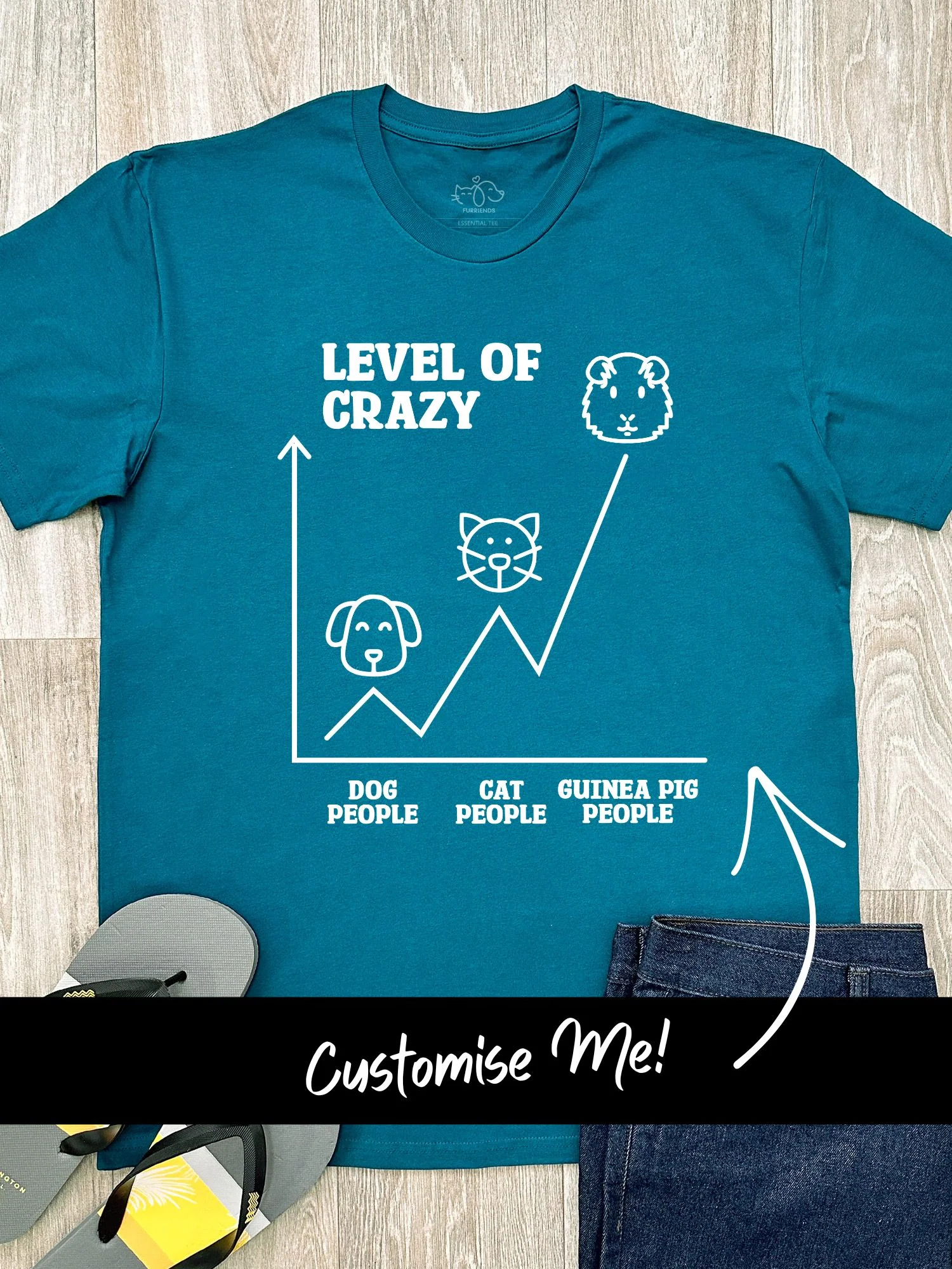 Level Of Crazy Essential Unisex Tee (Customisable) - Image 3