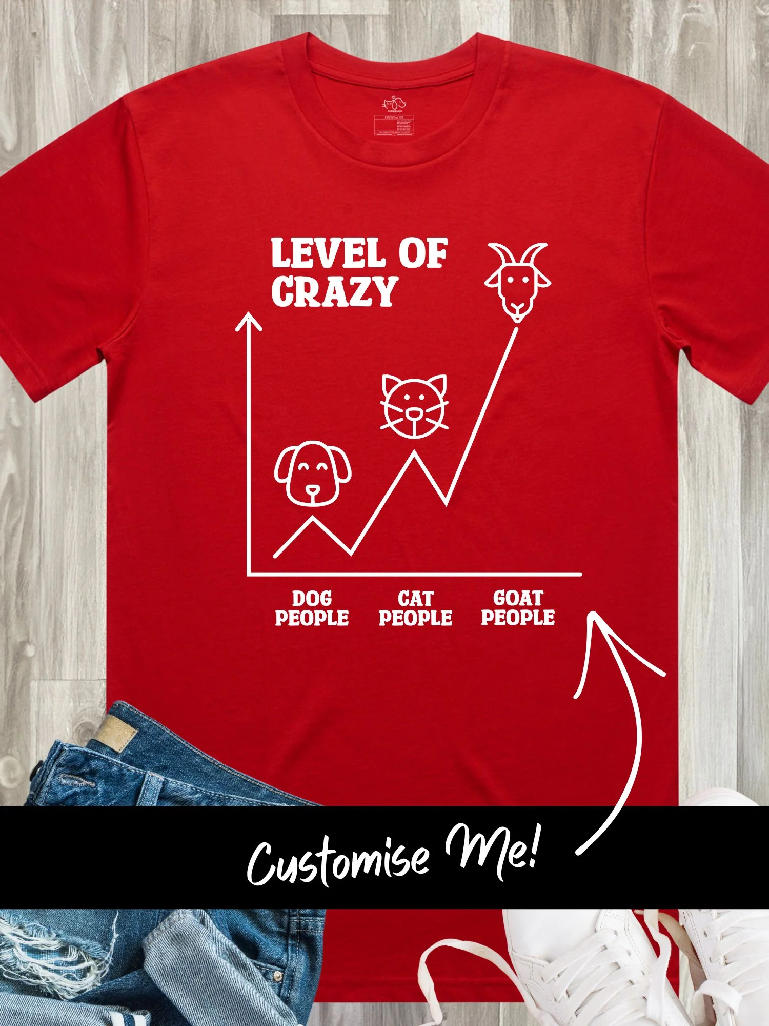 Level Of Crazy Essential Unisex Tee (Customisable) - Image 9