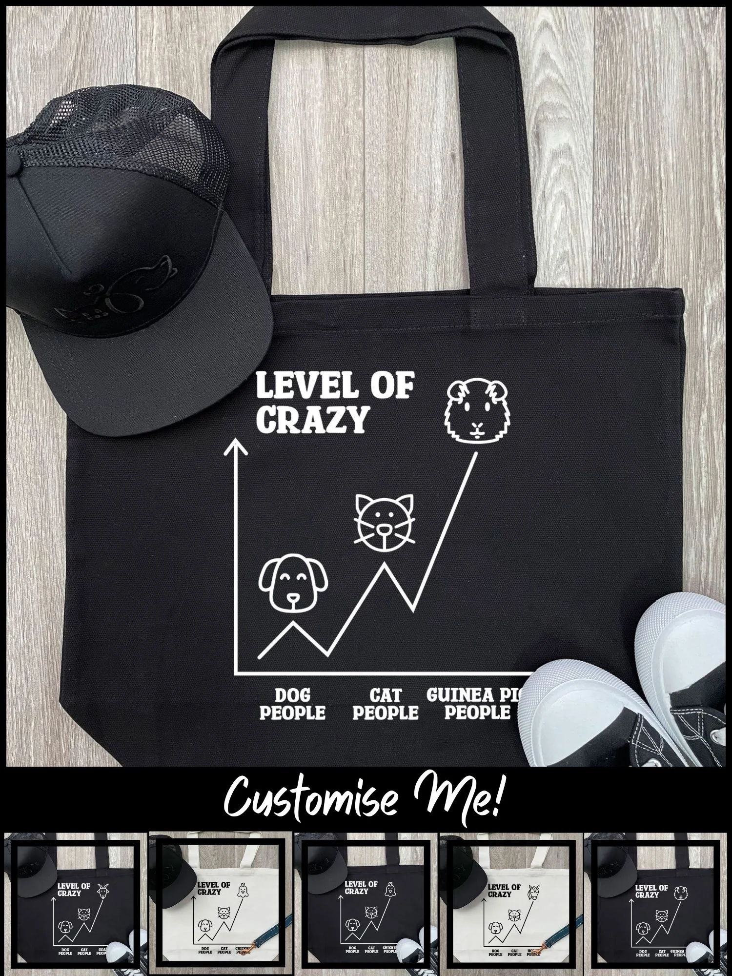 Level Of Crazy Stella Tote Bag (Customisable) - Image 2