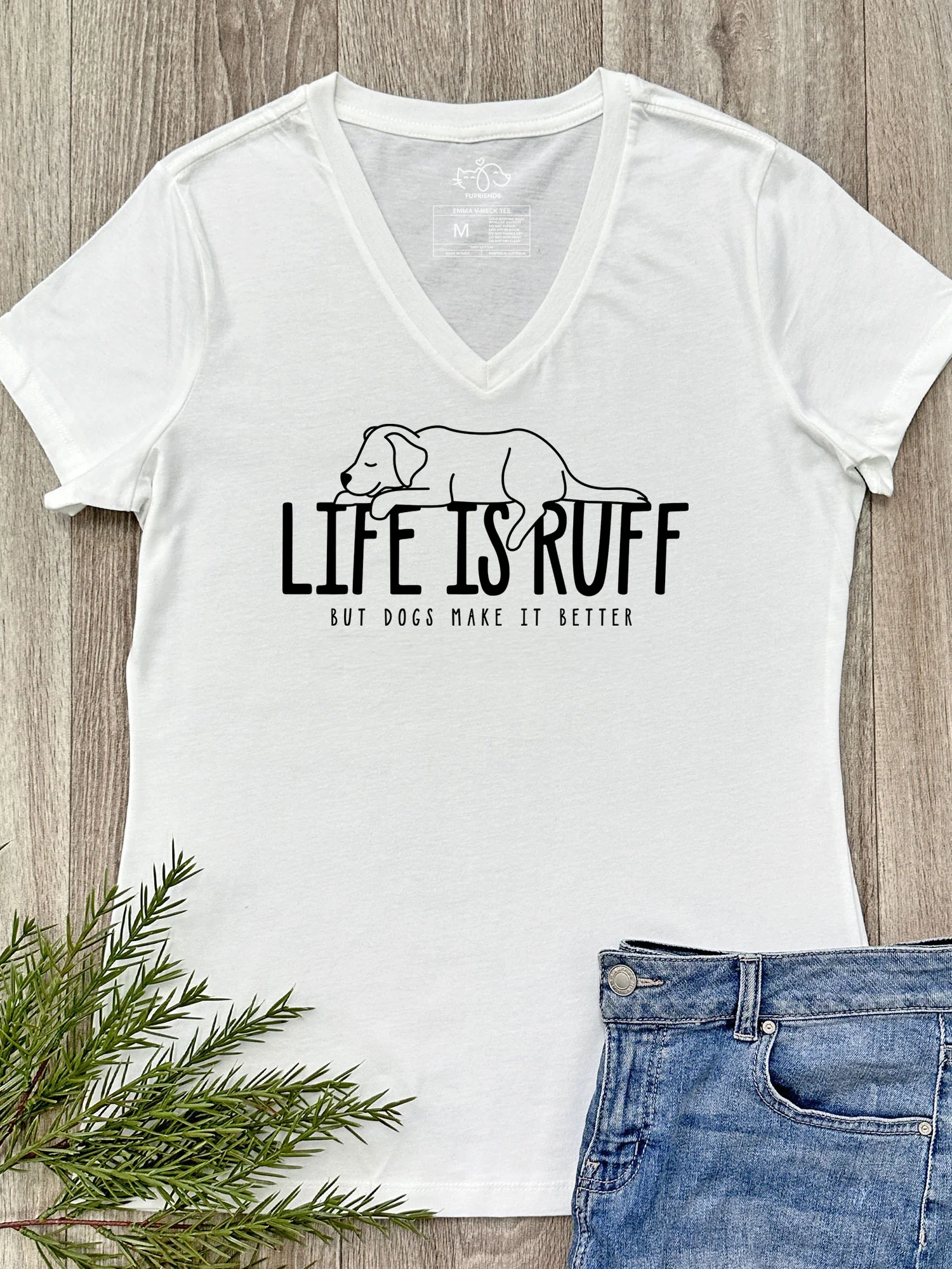 Life Is Ruff Emma V-Neck Tee - Image 2
