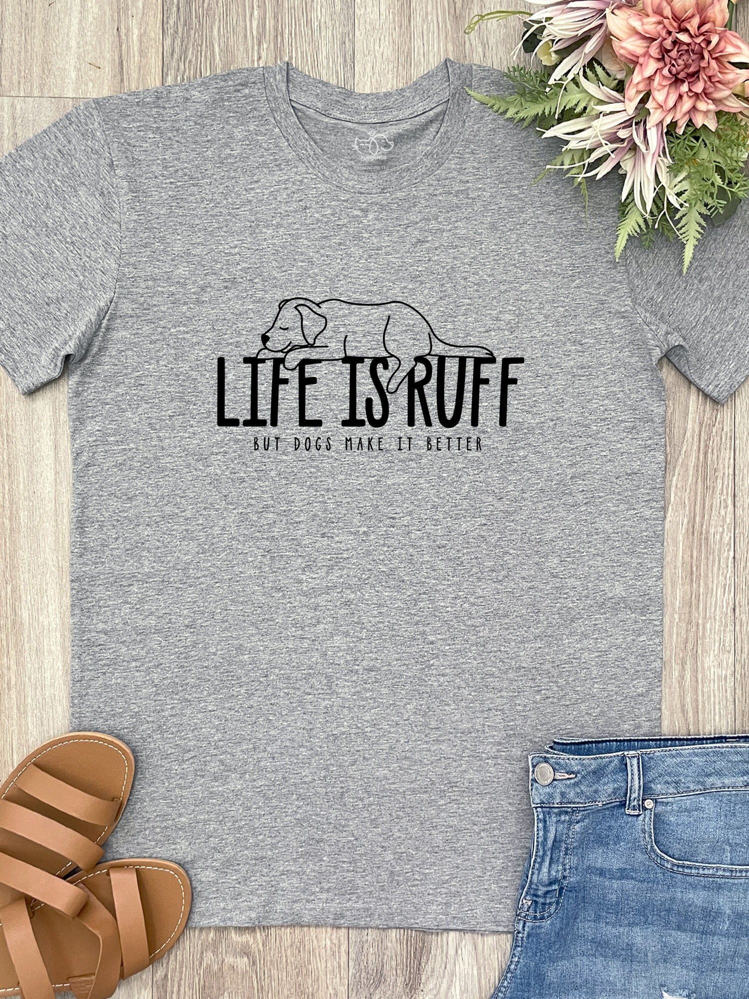 Life Is Ruff Essential Unisex Tee - Image 4