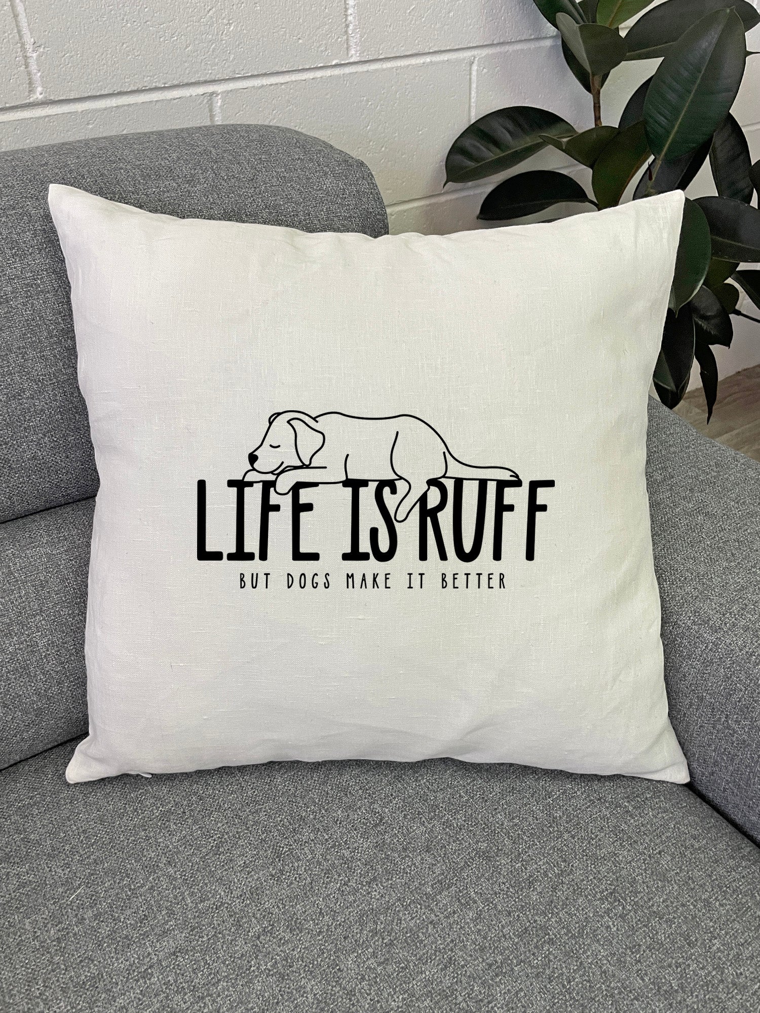 Life Is Ruff Linen Cushion Cover - Image 3