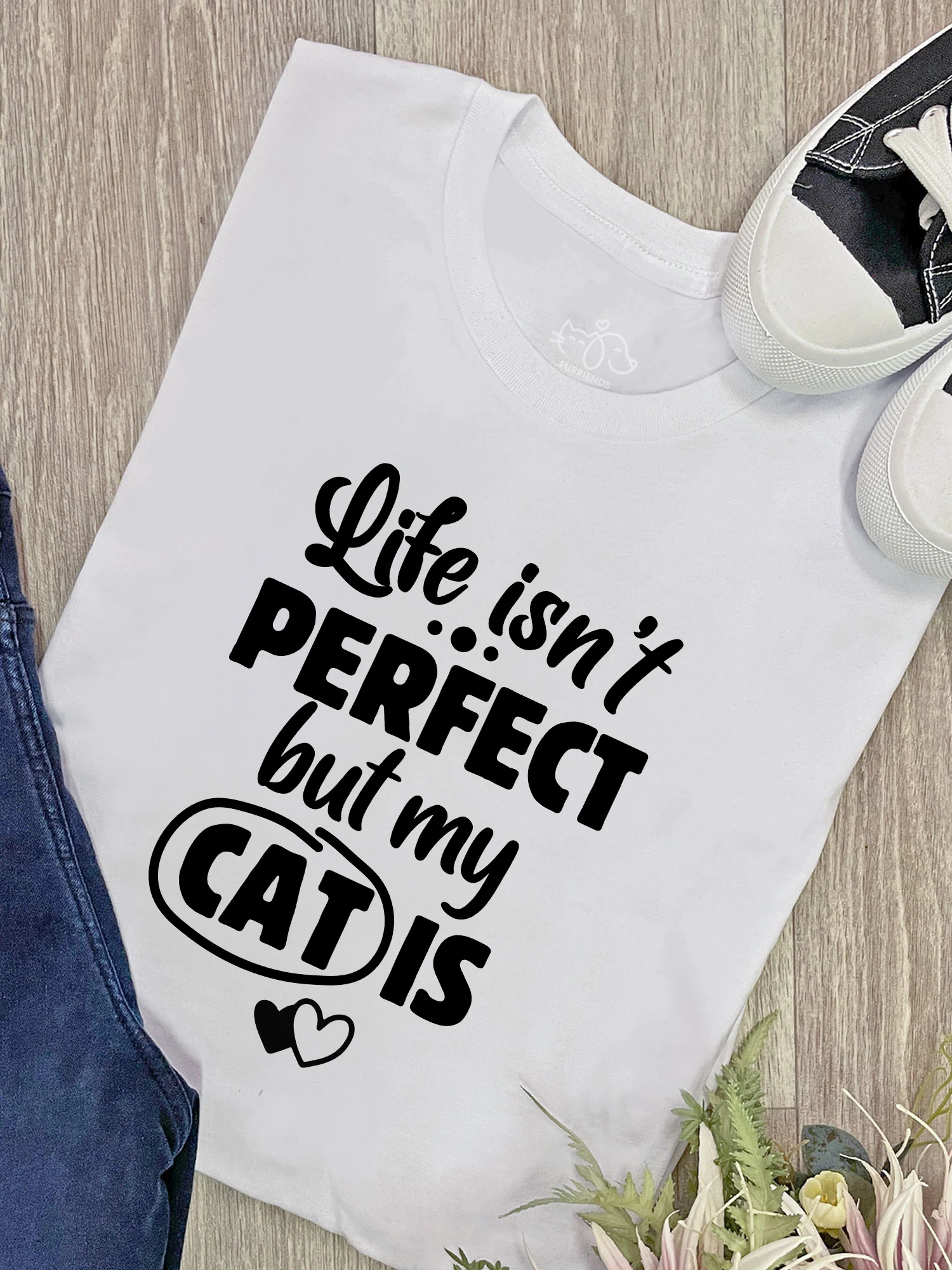 Life Isn't Perfect, But My Cat Is Ava Women's Regular Fit Tee - Image 4