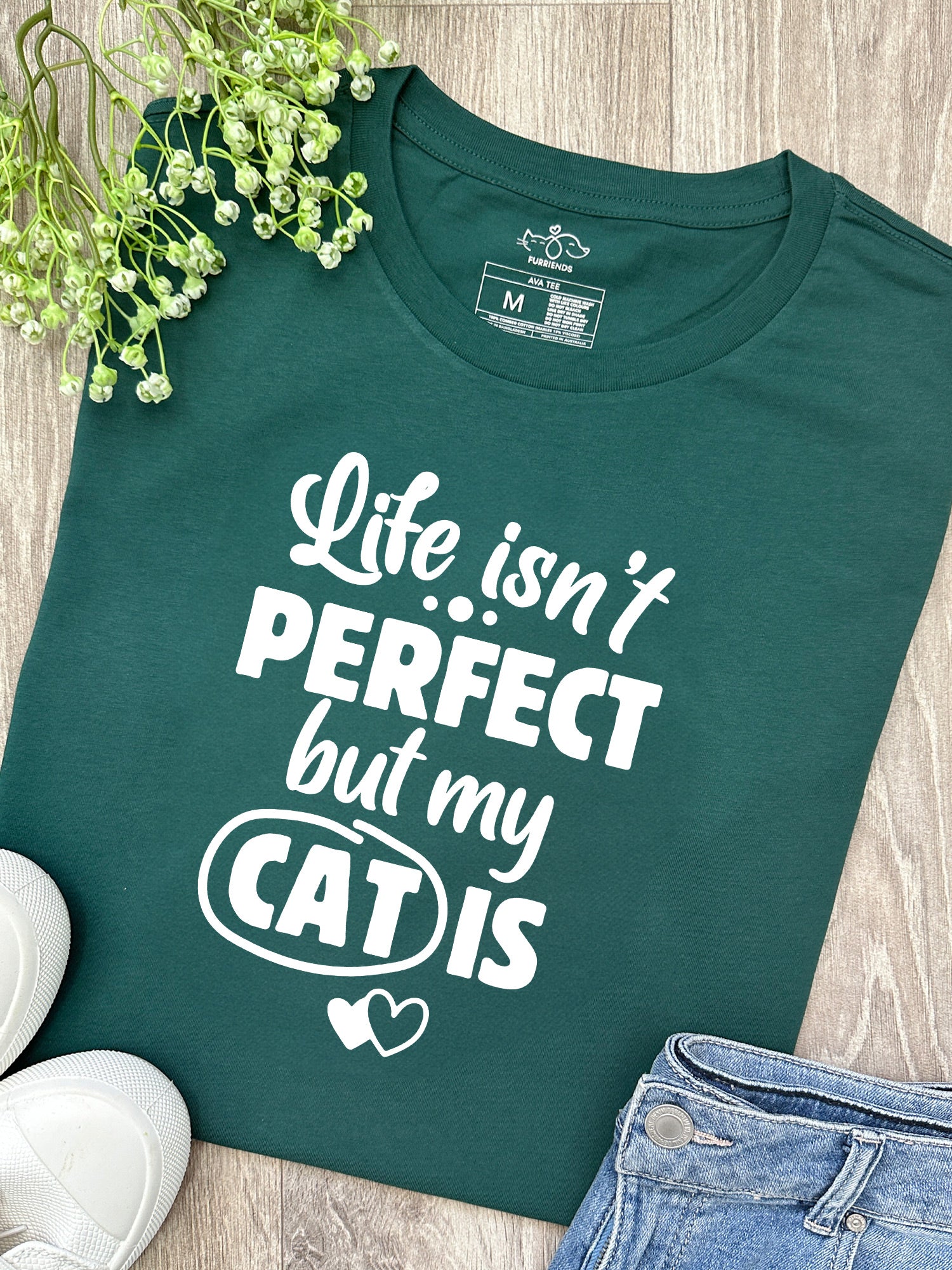Life Isn't Perfect, But My Cat Is Ava Women's Regular Fit Tee - Image 5