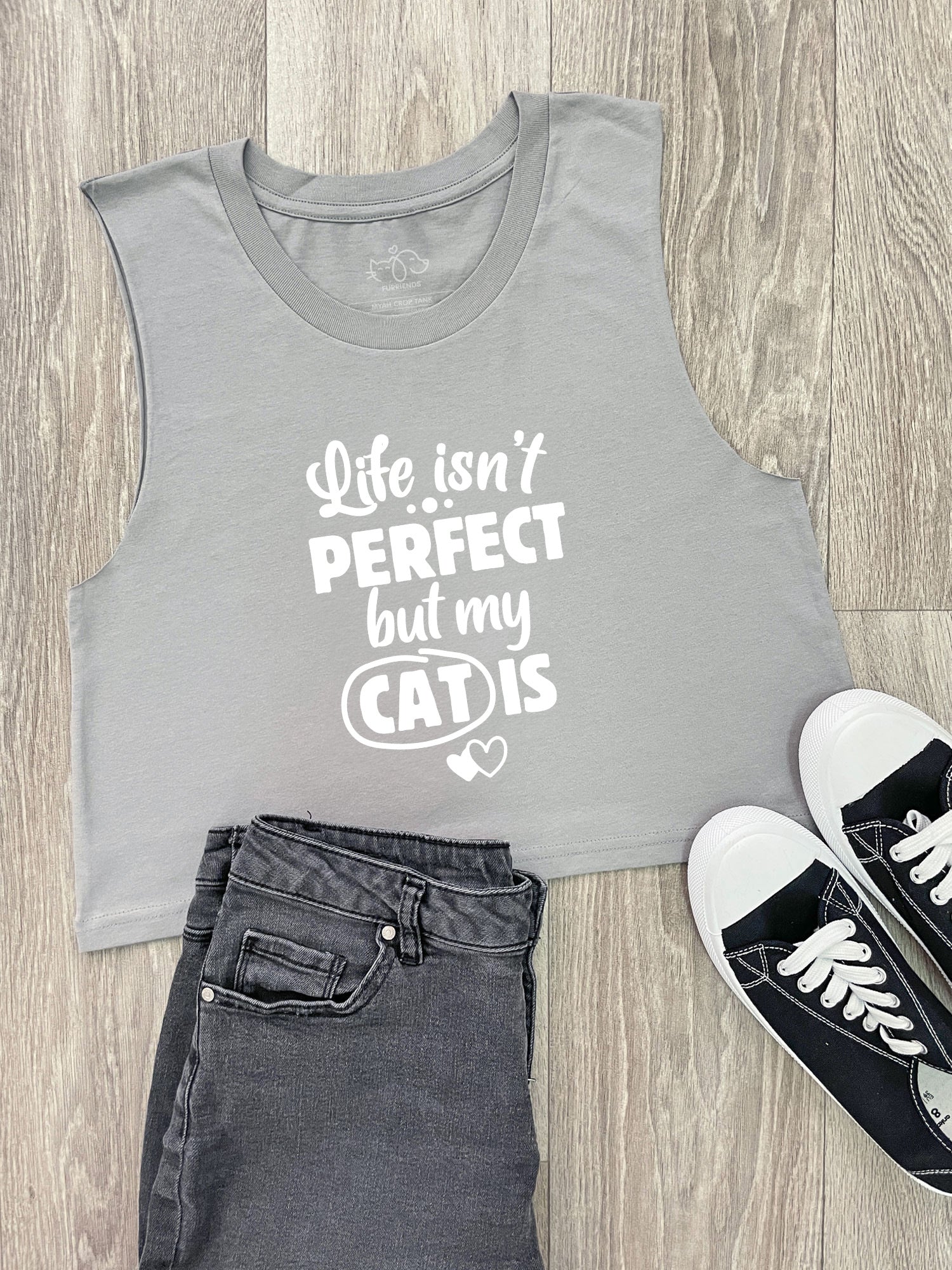 Life Isn't Perfect, But My Cat Is Myah Crop Tank - Image 2