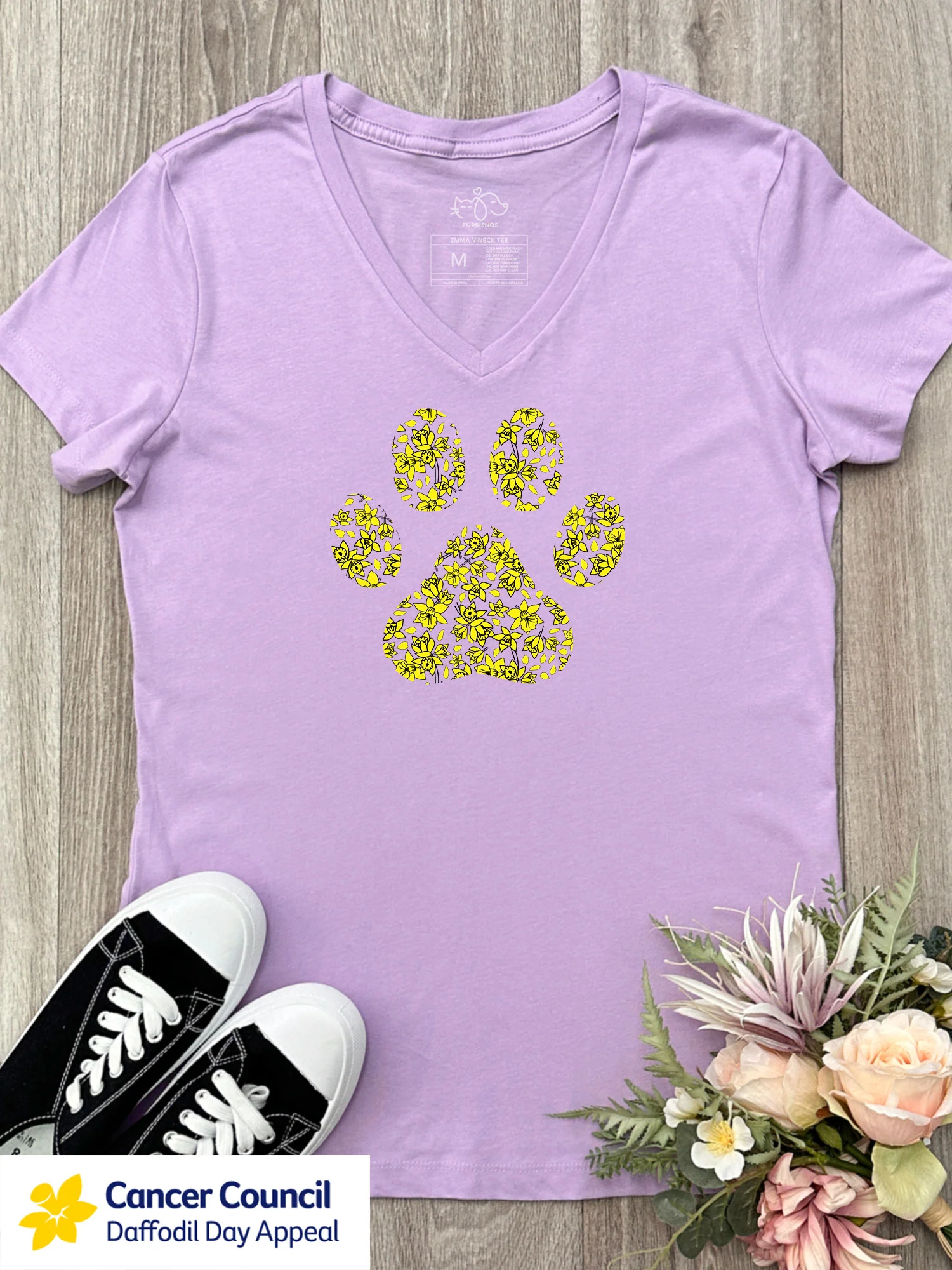 LIMITED EDITION Light After Dark Paw Print Emma V-Neck Tee - Image 3