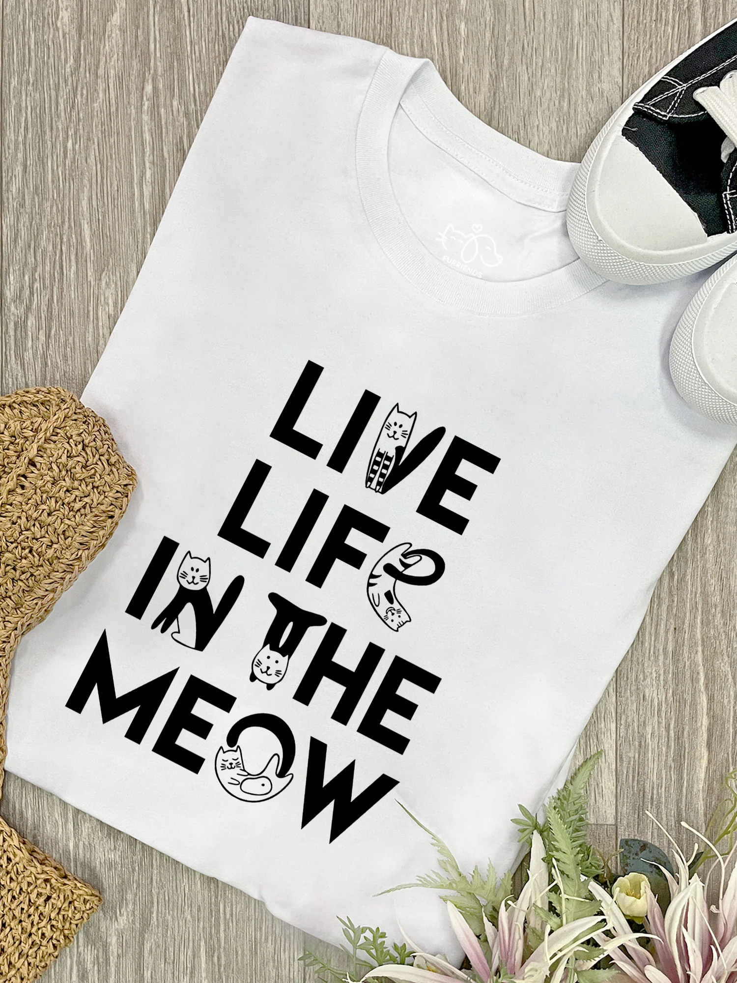 Live Life In The Meow Ava Women's Regular Fit Tee - Image 3