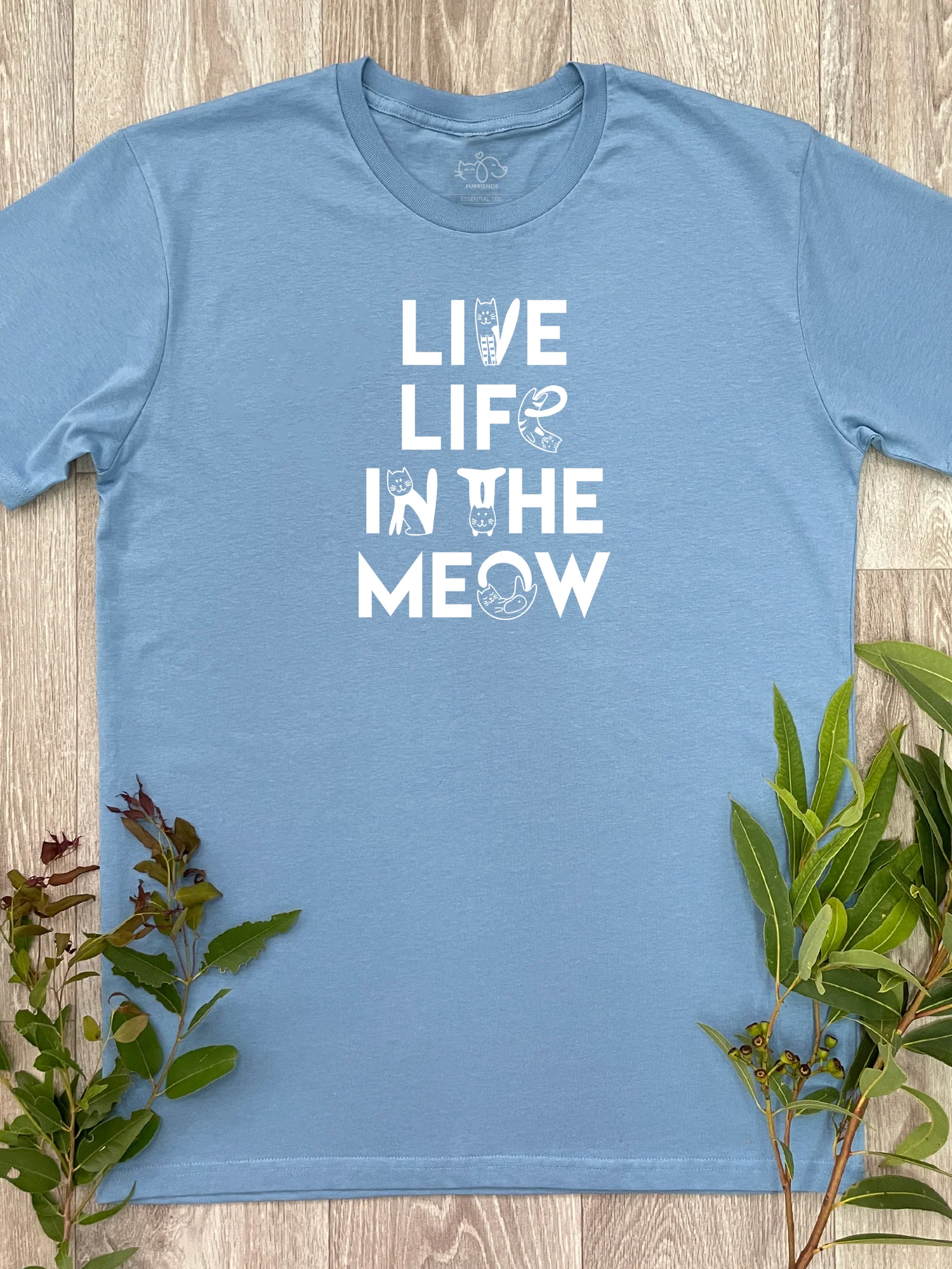 Live Life In The Meow Essential Unisex Tee - Image 4