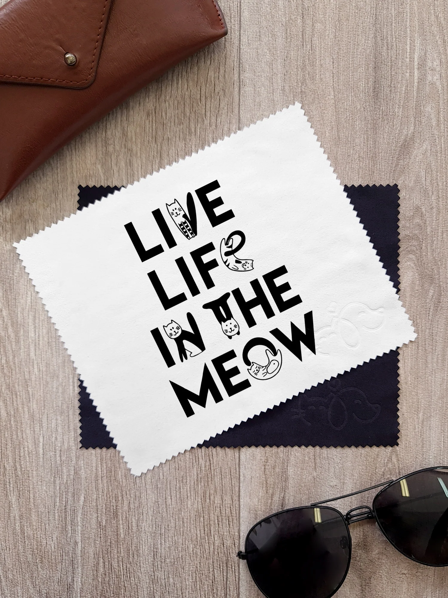 Live Life In The Meow Microfibre Suede Glasses Cleaning Cloths (Twinpack) - Image 2