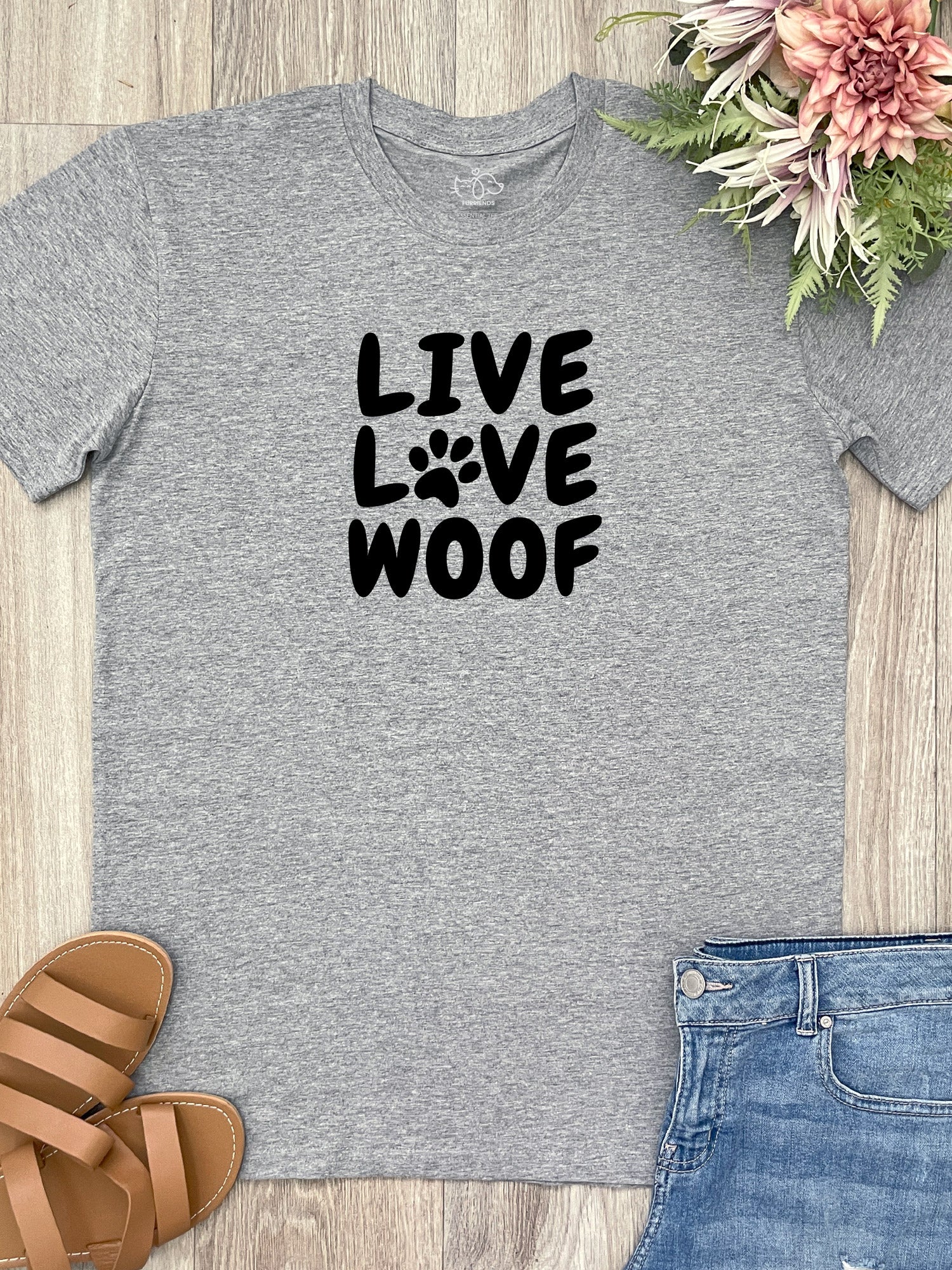Live Love Woof Essential Unisex Tee - Image 2