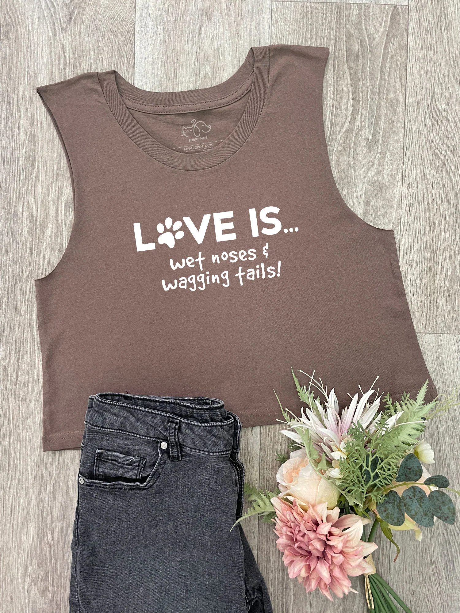 Love Is... Wet Noses & Wagging Tails! Myah Crop Tank - Image 2