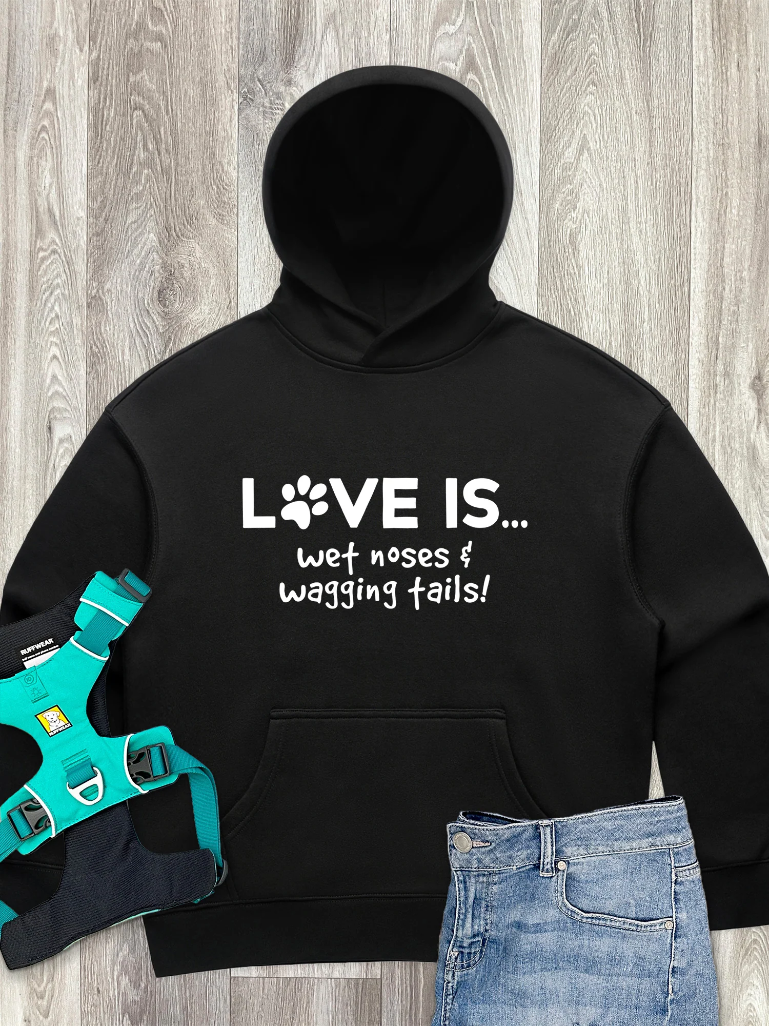 Love Is... Wet Noses & Wagging Tails! Women's Comfort Hood - Image 3