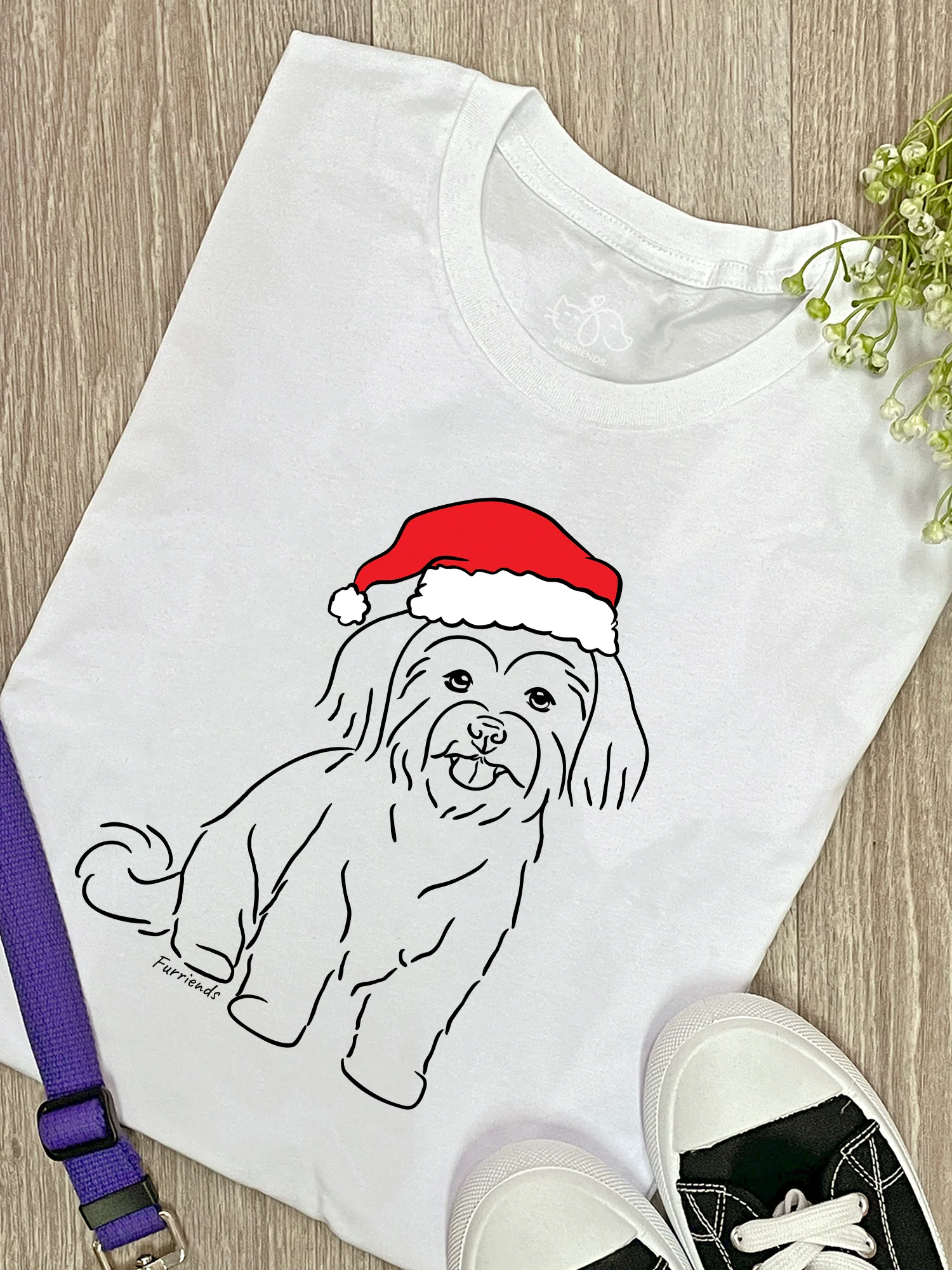 Maltese Terrier Christmas Edition Ava Women's Regular Fit Tee - Image 5