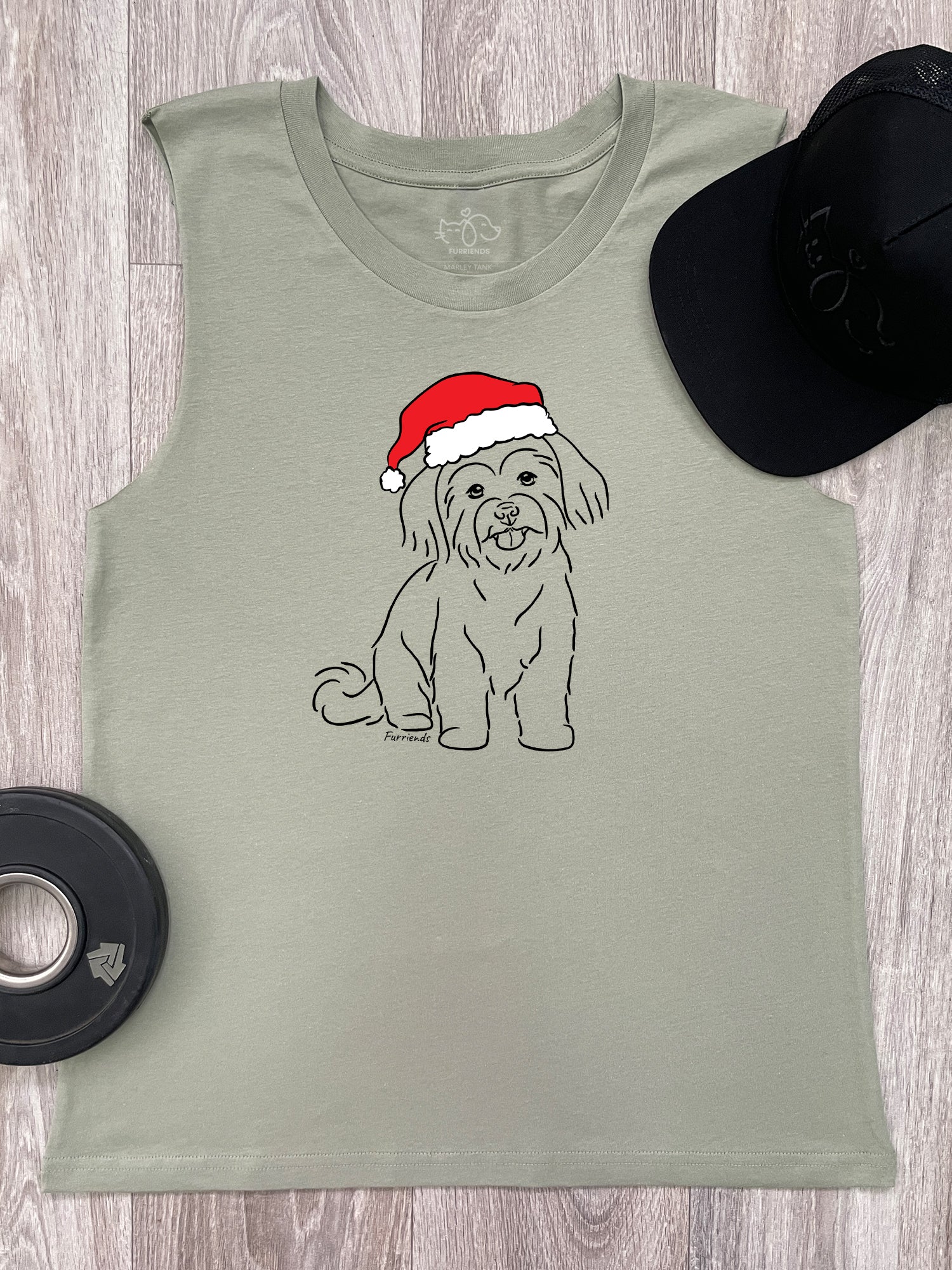 Maltese Terrier Christmas Edition Marley Tank - Image 2