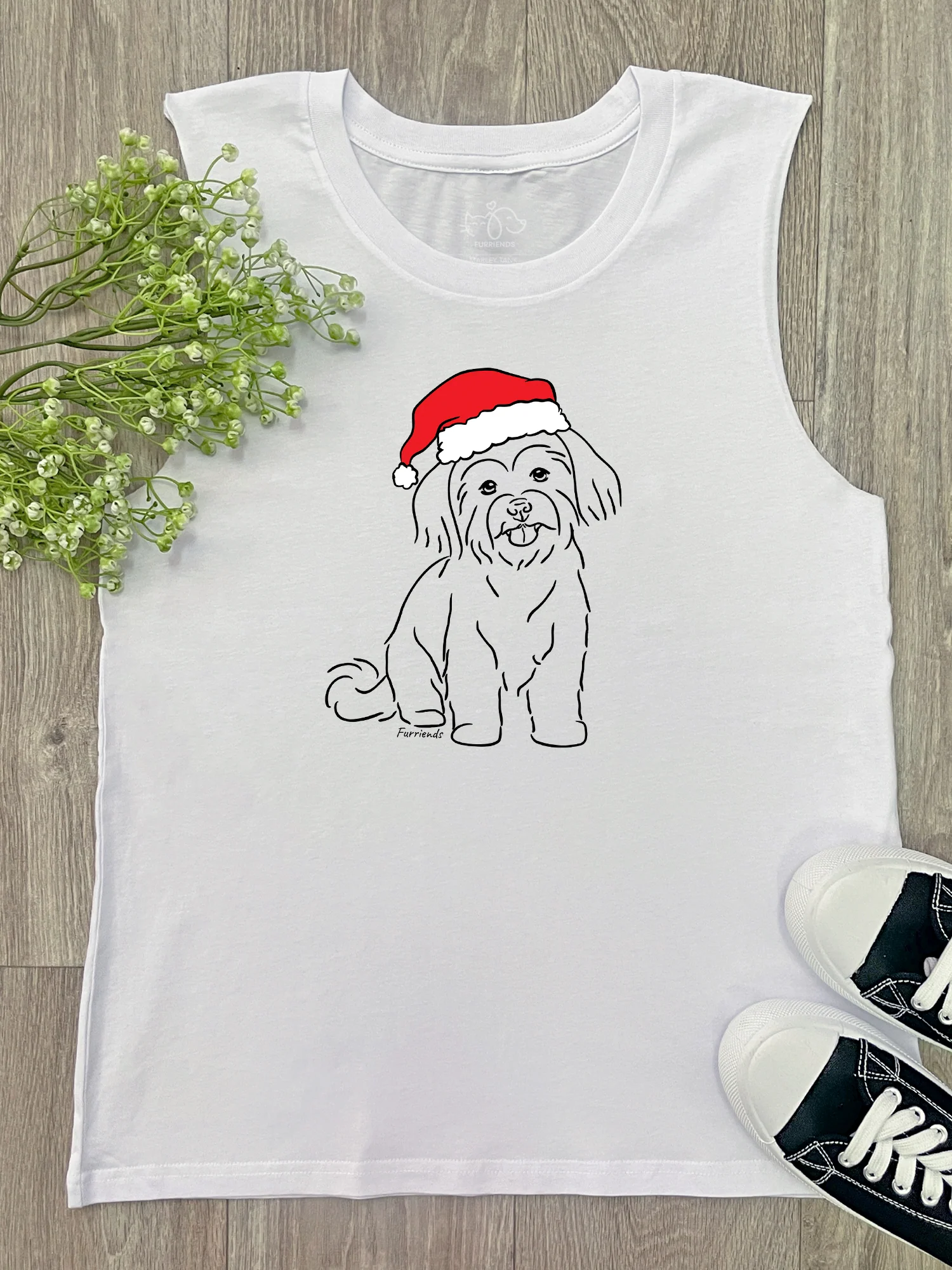 Maltese Terrier Christmas Edition Marley Tank - Image 4