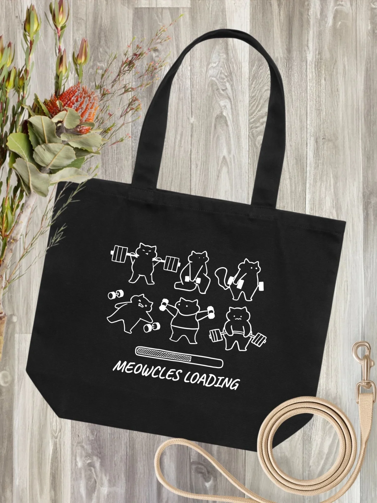 Meowcles Loading Tote Bag - Image 11