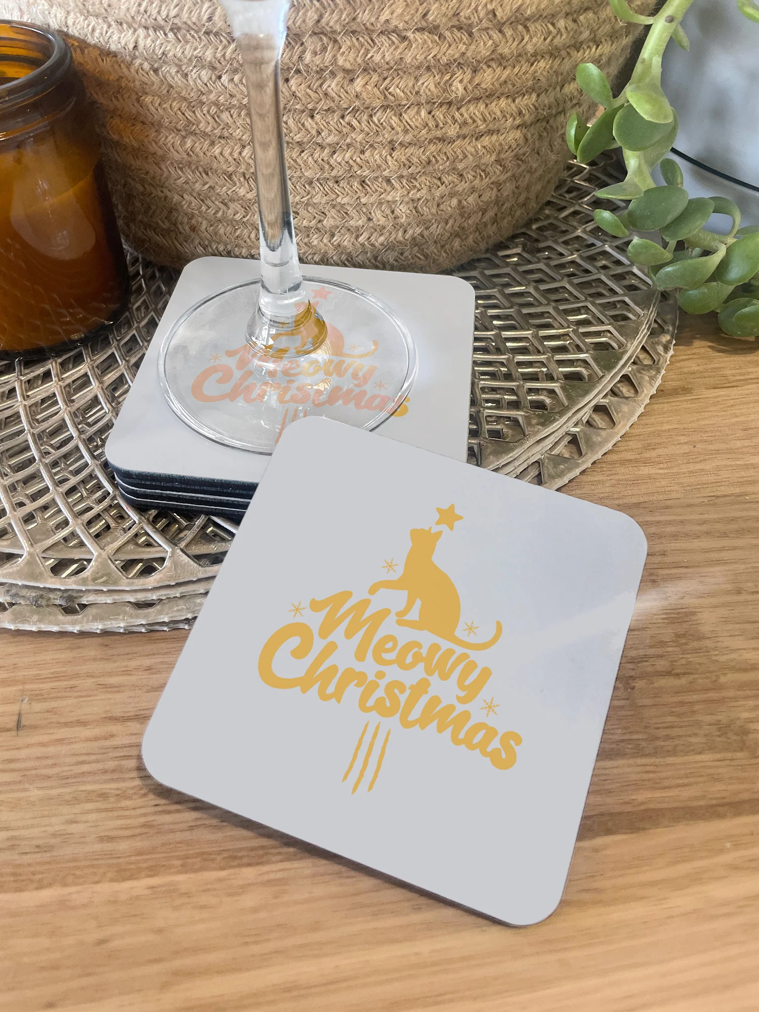 Meowy Christmas Coaster - Image 3