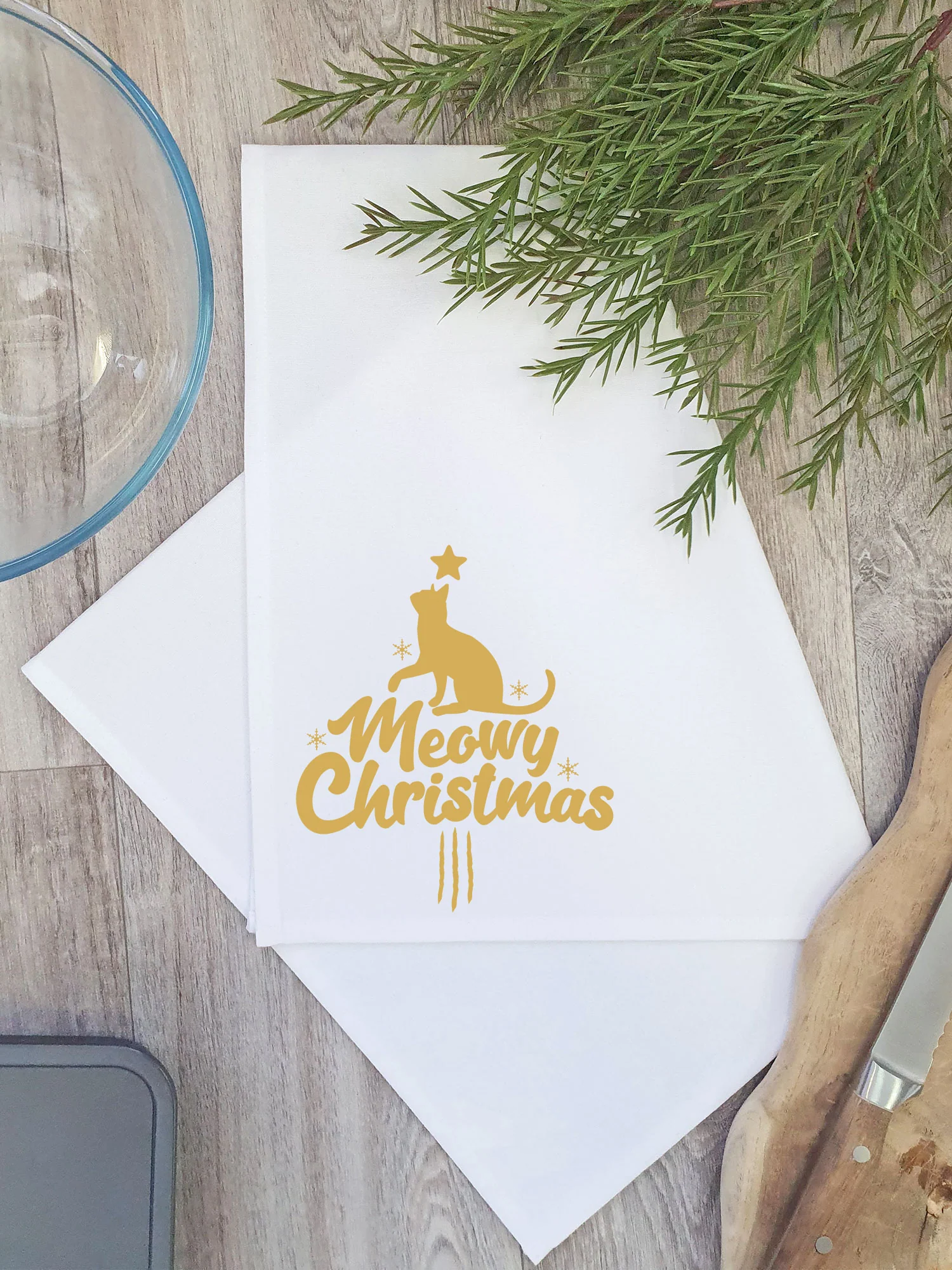Meowy Christmas Tea Towel - Image 4