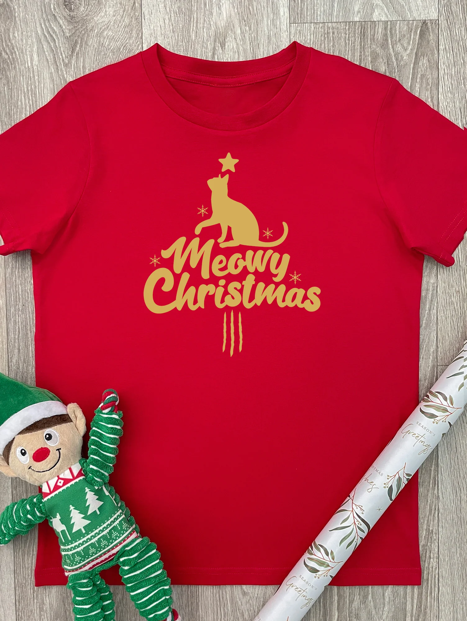 Meowy Christmas Youth Tee - Image 2