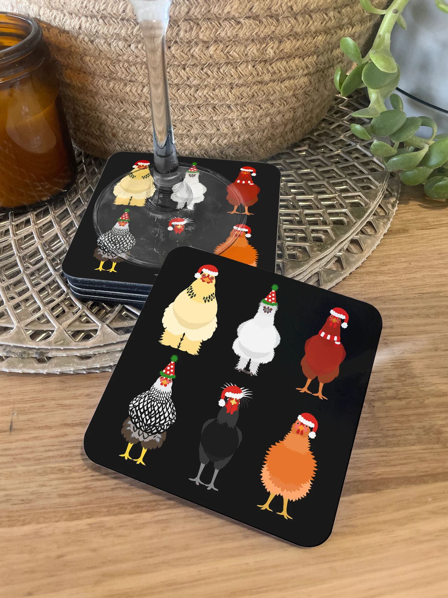 Merry Clucking Christmas Coaster - Image 2