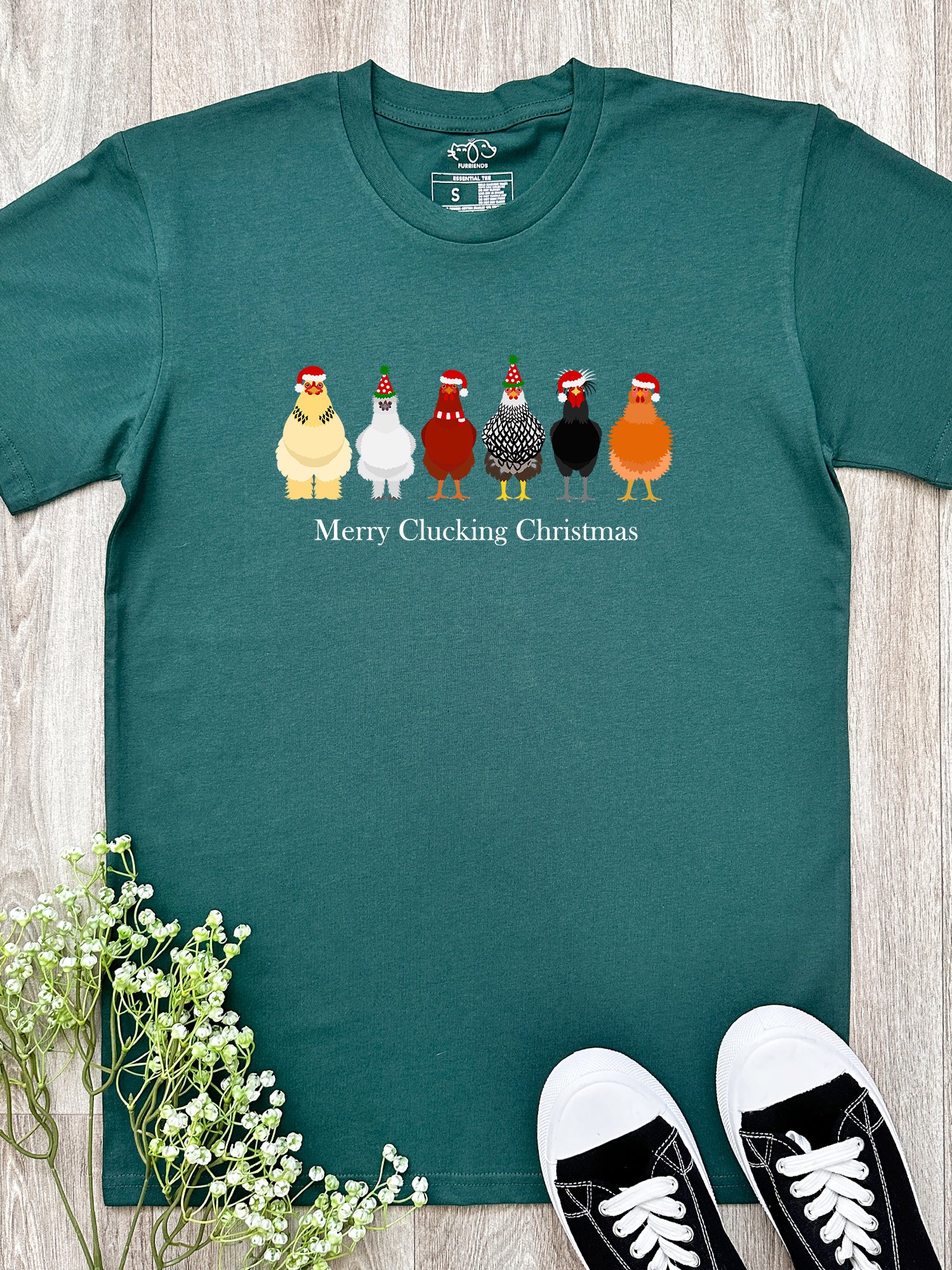 Merry Clucking Christmas Essential Unisex Tee - Image 2