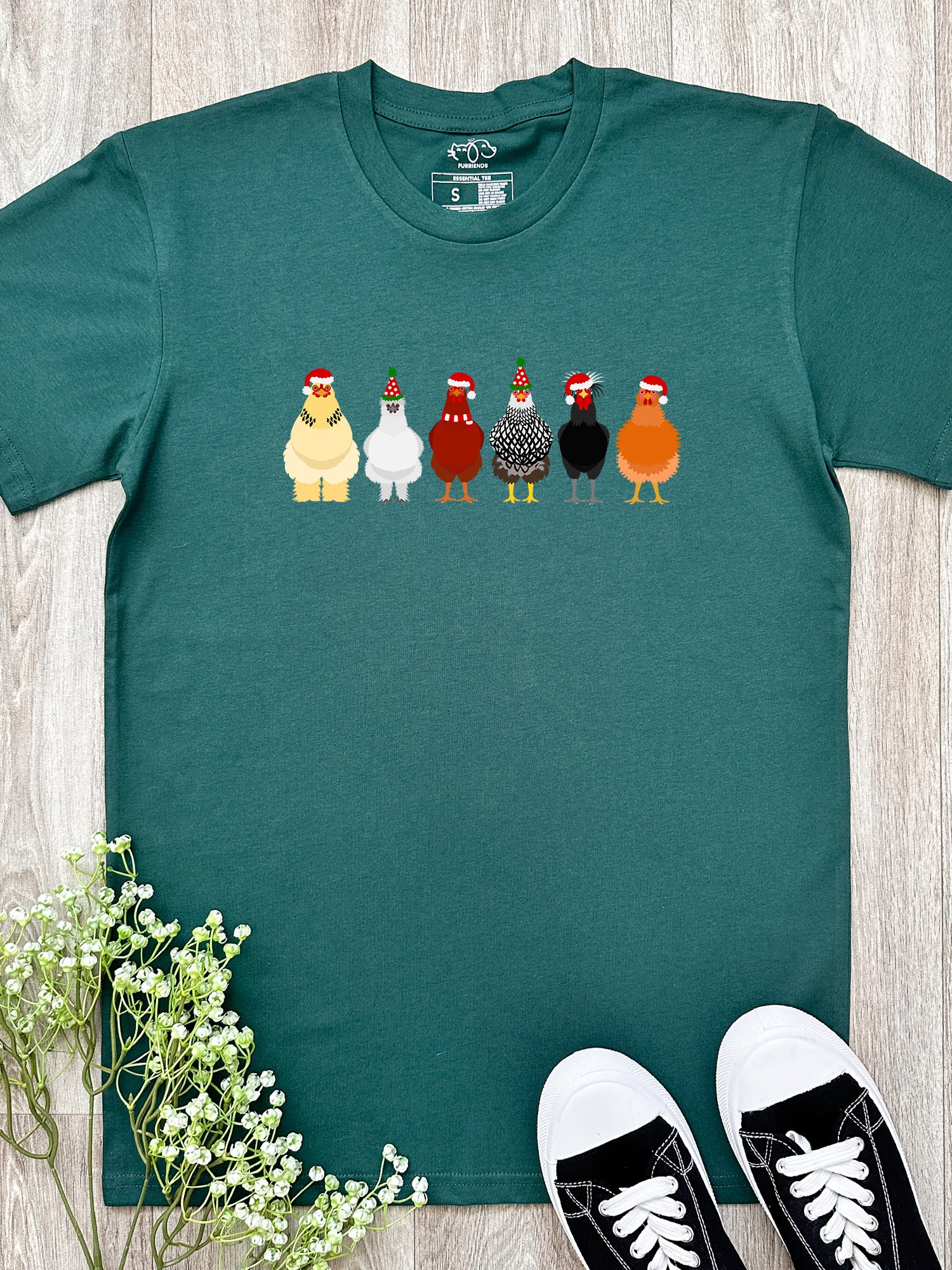 Merry Clucking Christmas Essential Unisex Tee - Image 3