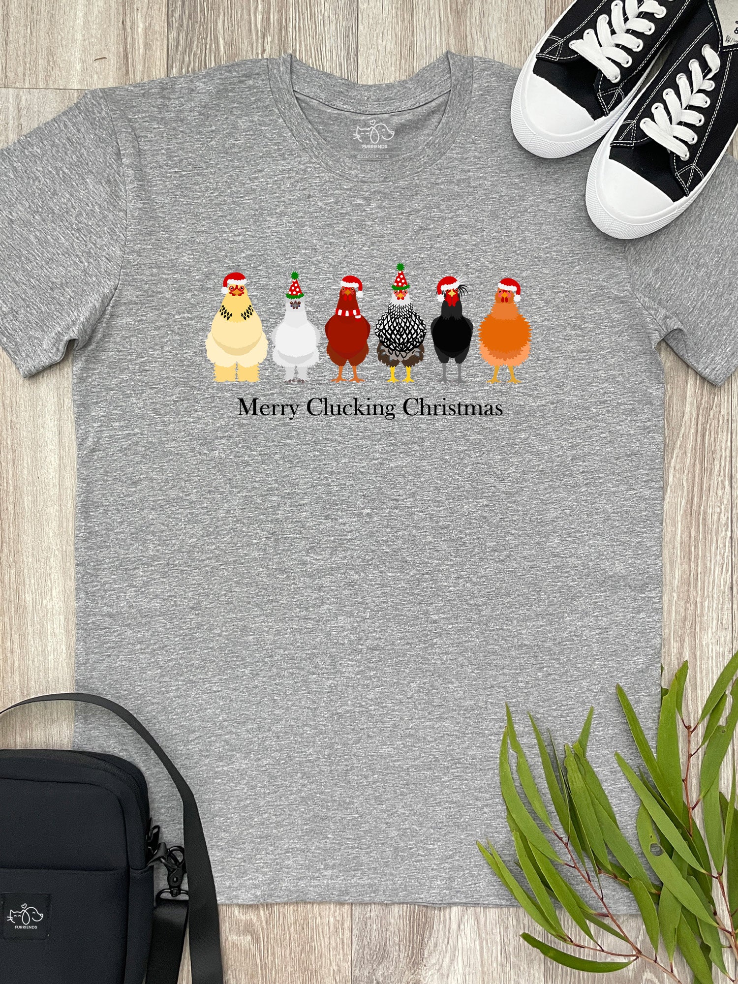 Merry Clucking Christmas Essential Unisex Tee - Image 6