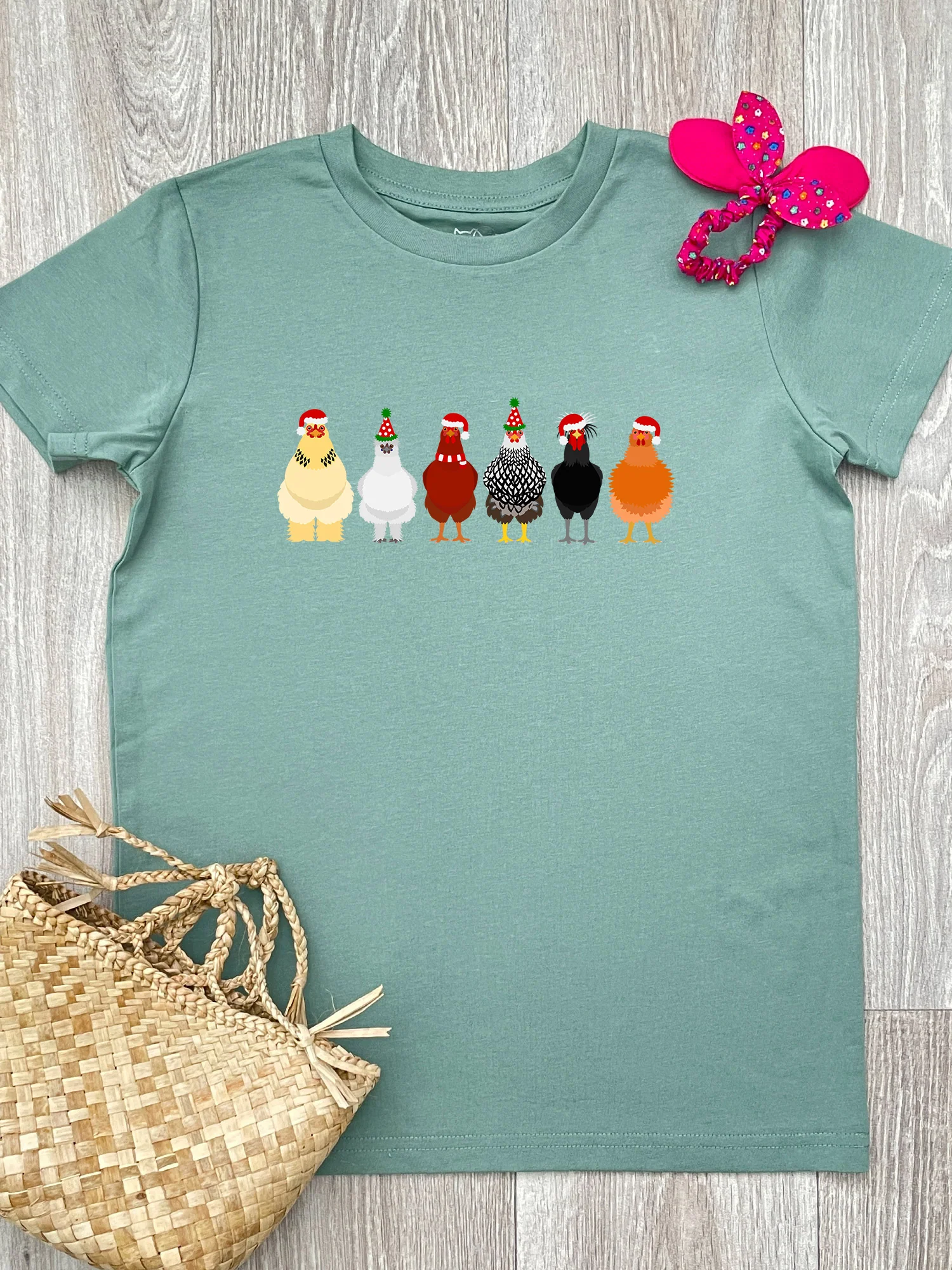 Merry Clucking Christmas Youth Tee - Image 4
