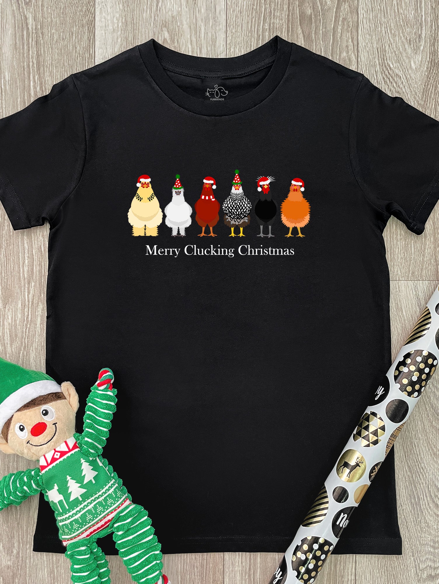 Merry Clucking Christmas Youth Tee - Image 5