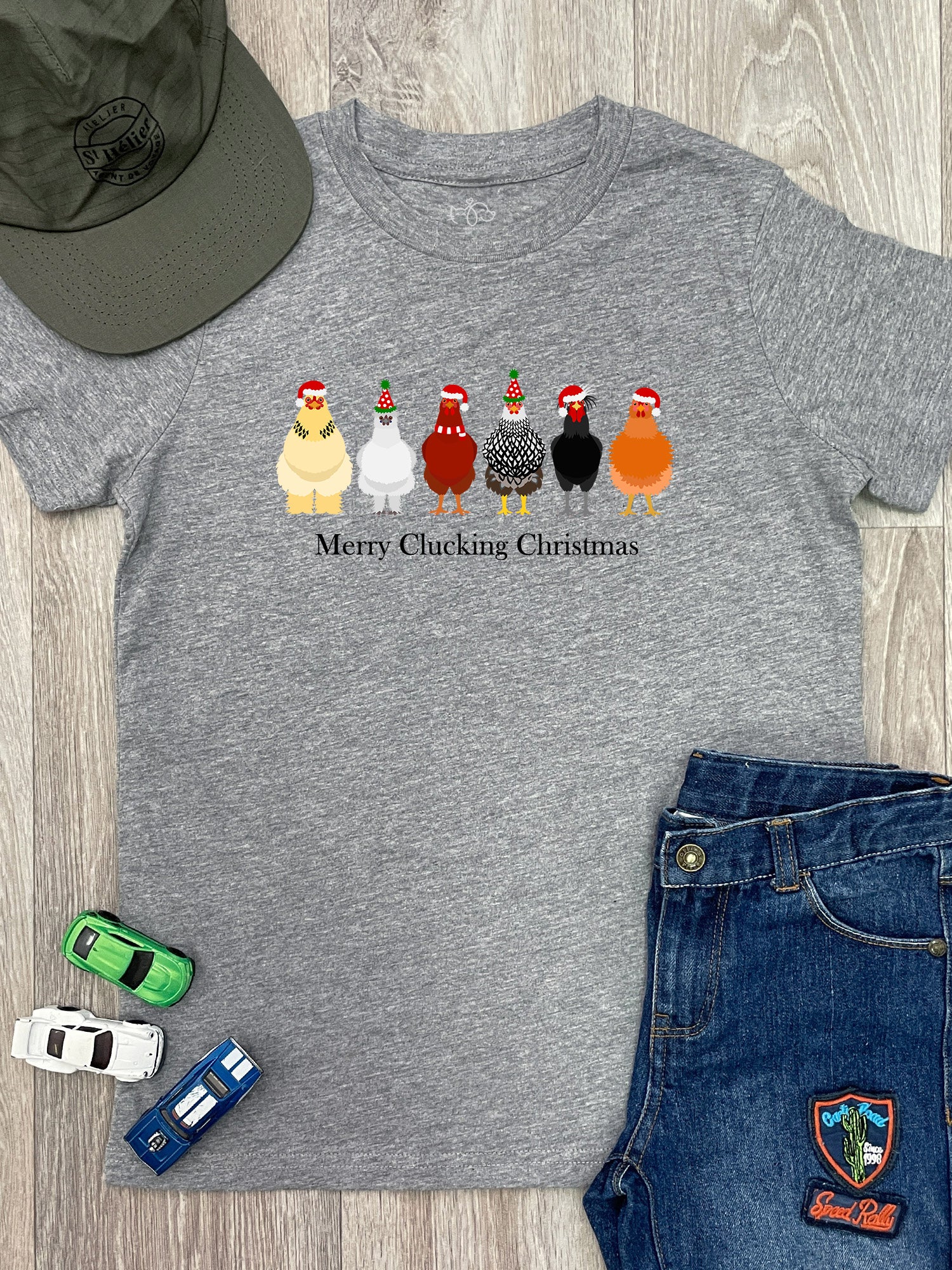 Merry Clucking Christmas Youth Tee - Image 7
