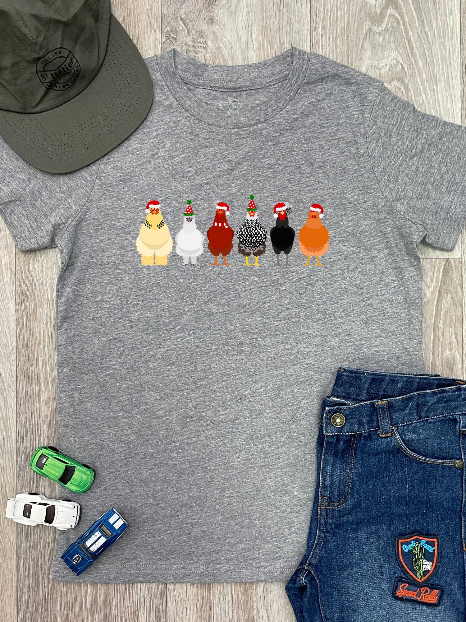 Merry Clucking Christmas Youth Tee - Image 8