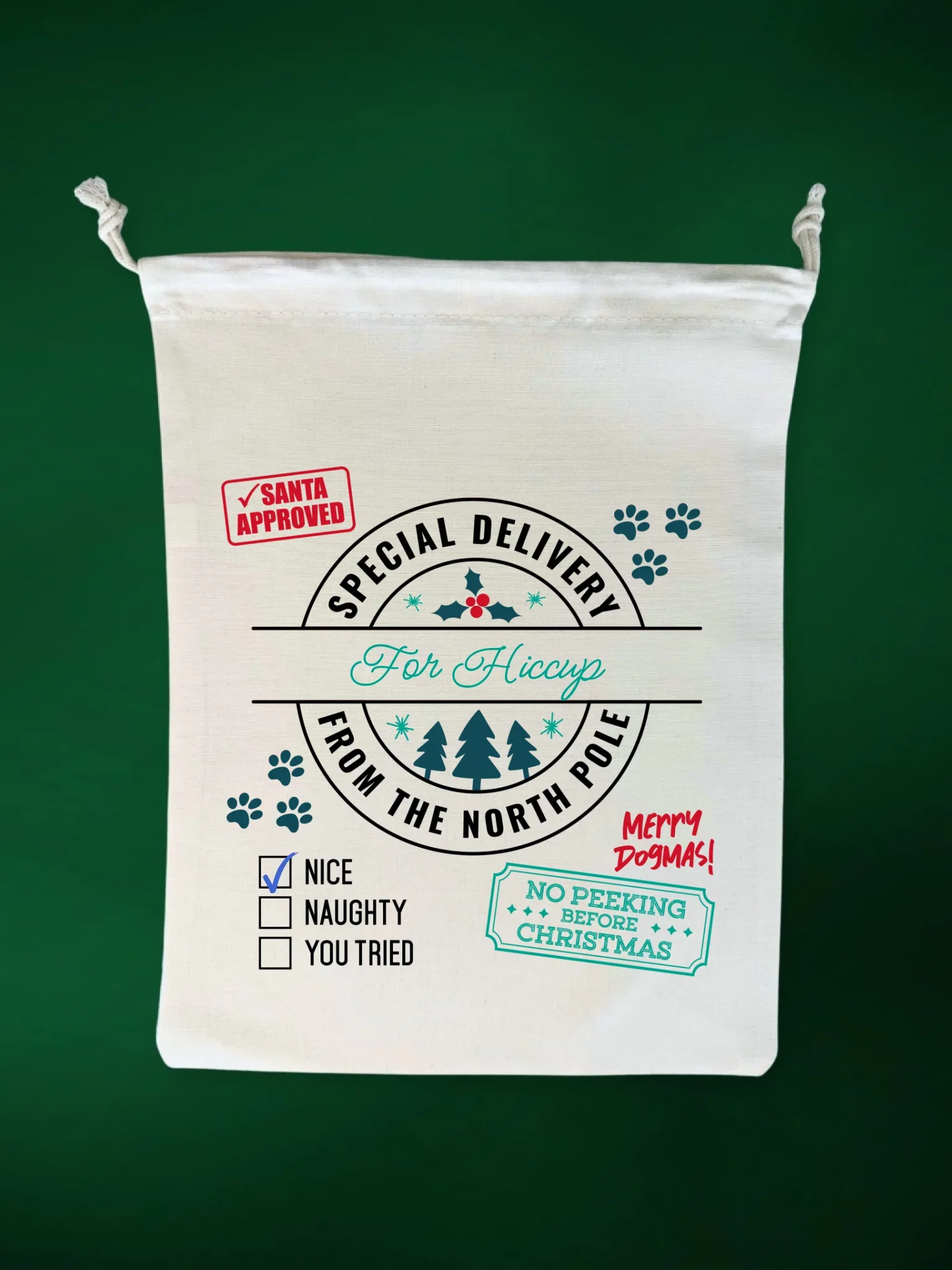 Merry Dogmas Personalised Santa Sack - Image 2