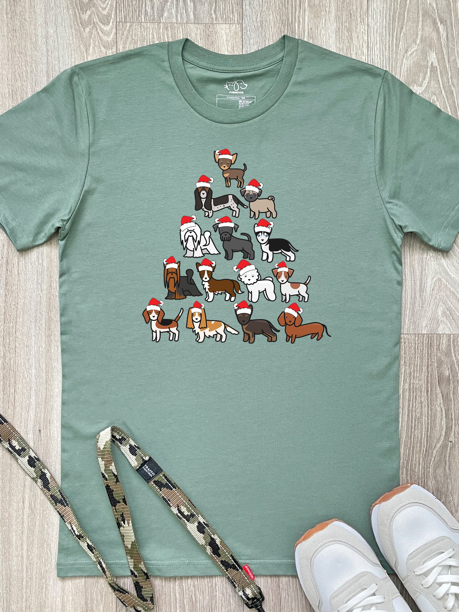 Merry Woofmas Tree Essential Unisex Tee - Image 3
