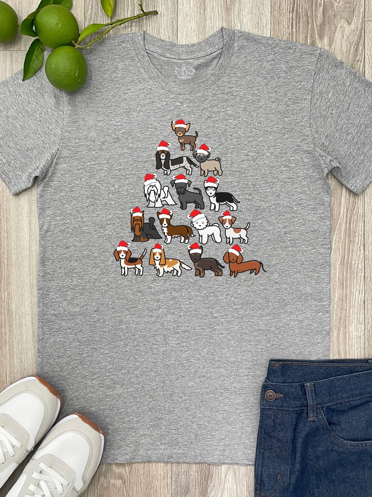 Merry Woofmas Tree Essential Unisex Tee - Image 5