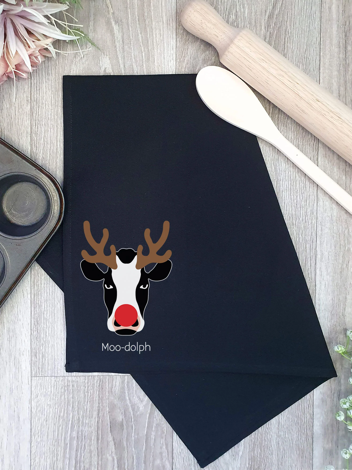 Moody Moo-dolph Tea Towel