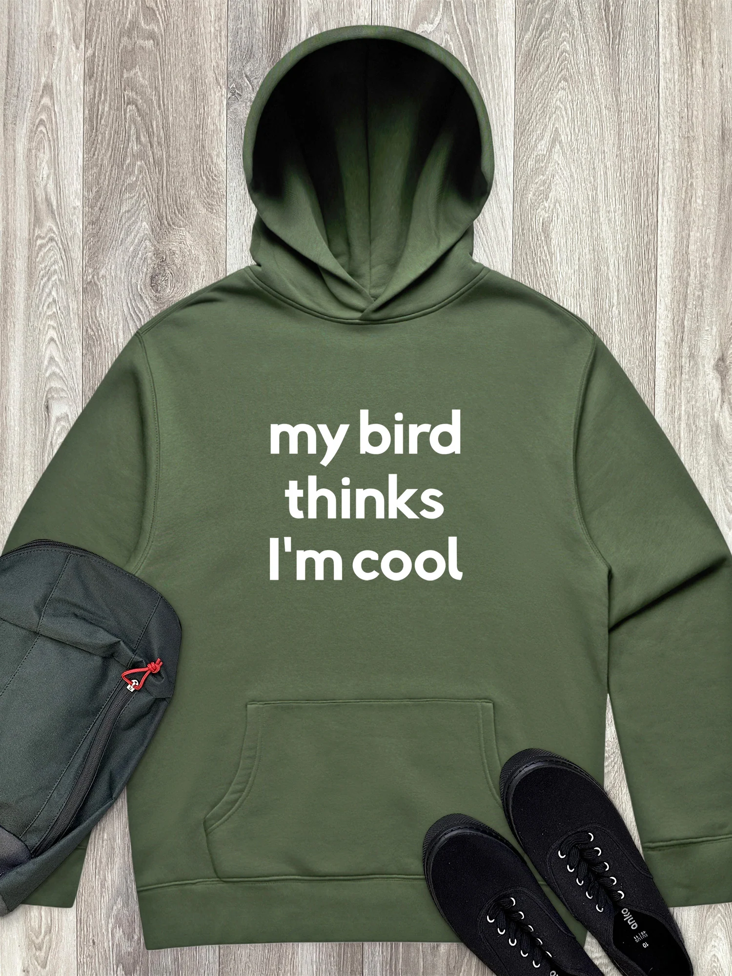 My Bird Thinks I'm Cool Men's Comfort Hood - Image 5