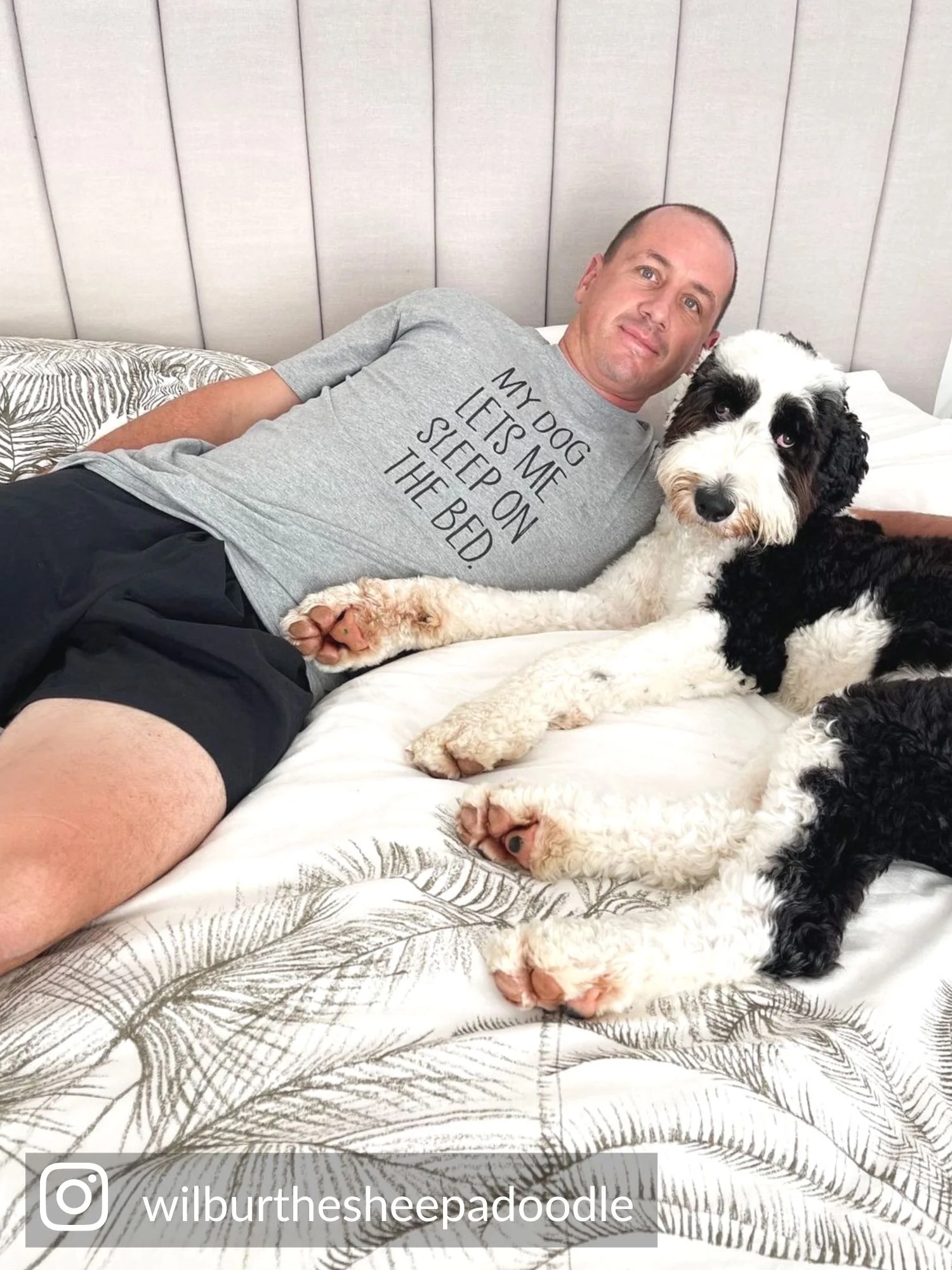 My Dog Lets Me Sleep On The Bed Essential Unisex Tee - Image 5
