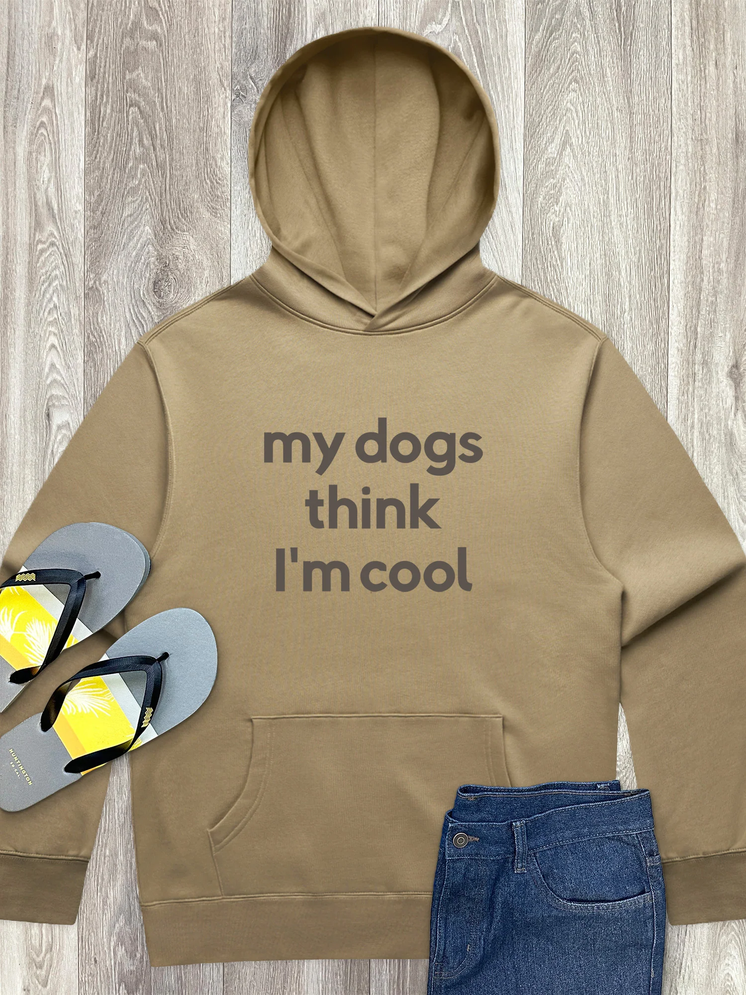 My Dog Thinks I'm Cool Men's Comfort Hood - Image 11